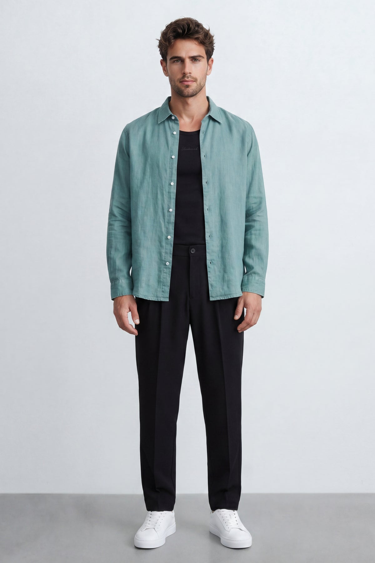 Linen button-down shirt