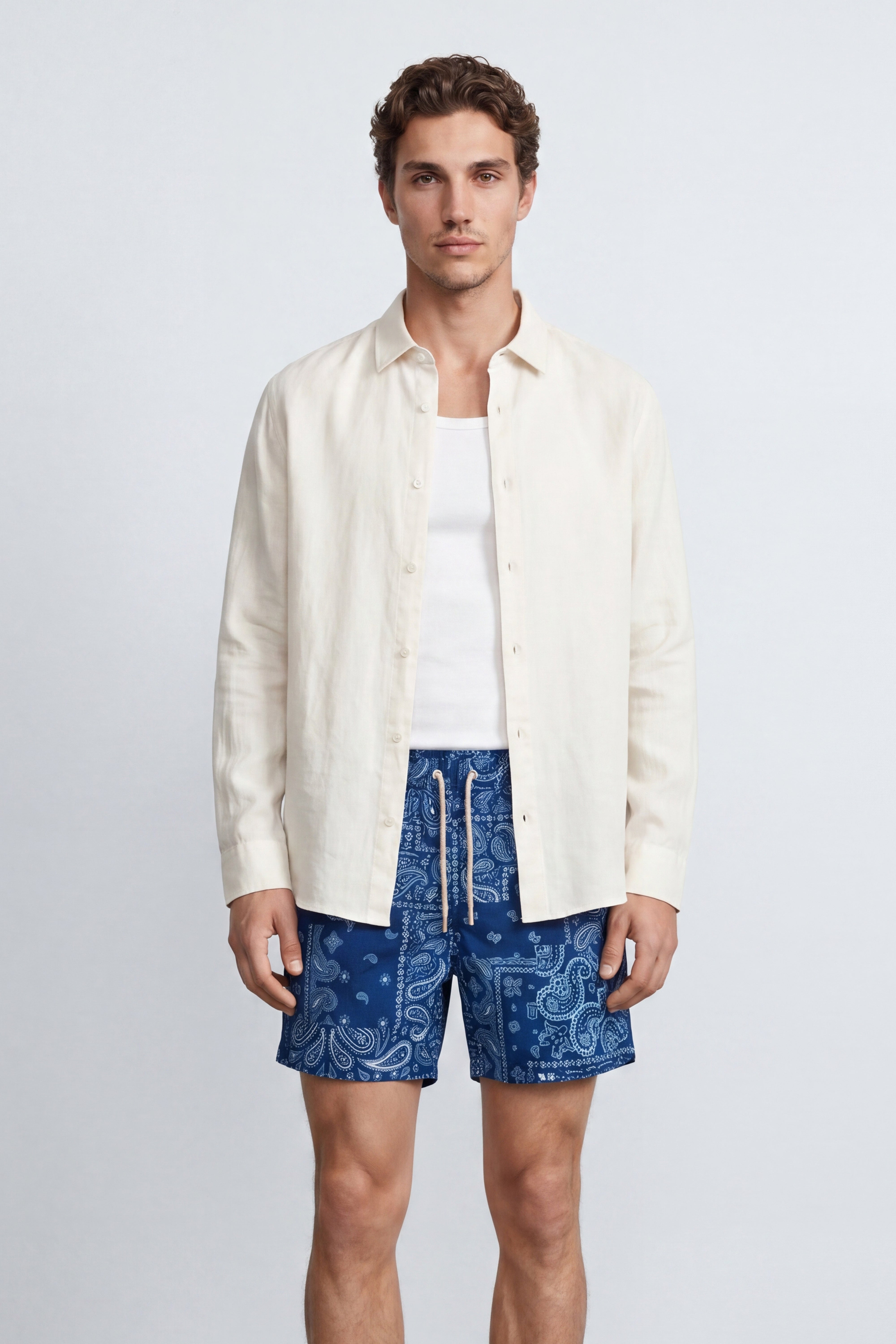 Relaxed Fit Linen Long Sleeve Shirt