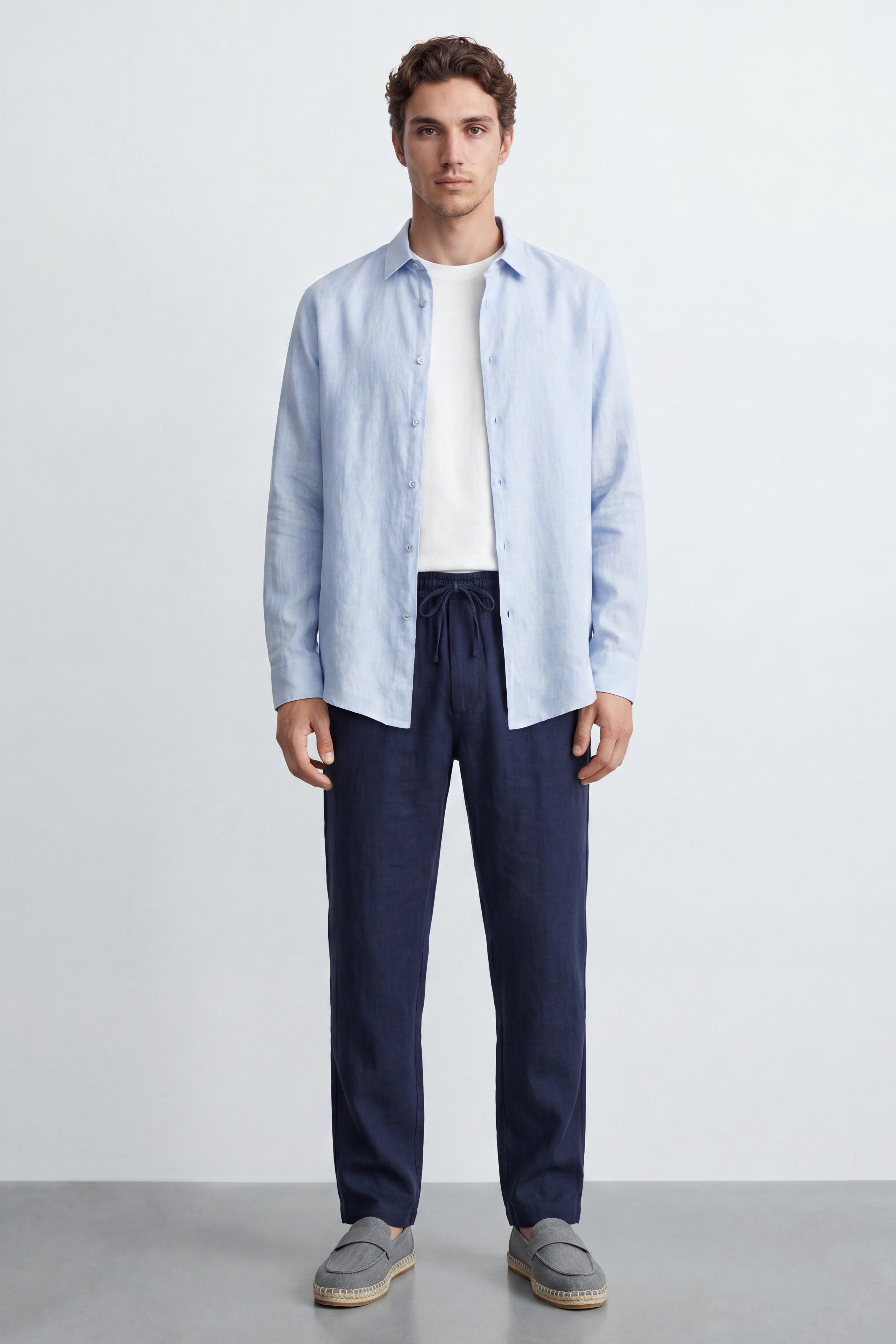 Relaxed Fit Linen Long Sleeve Shirt