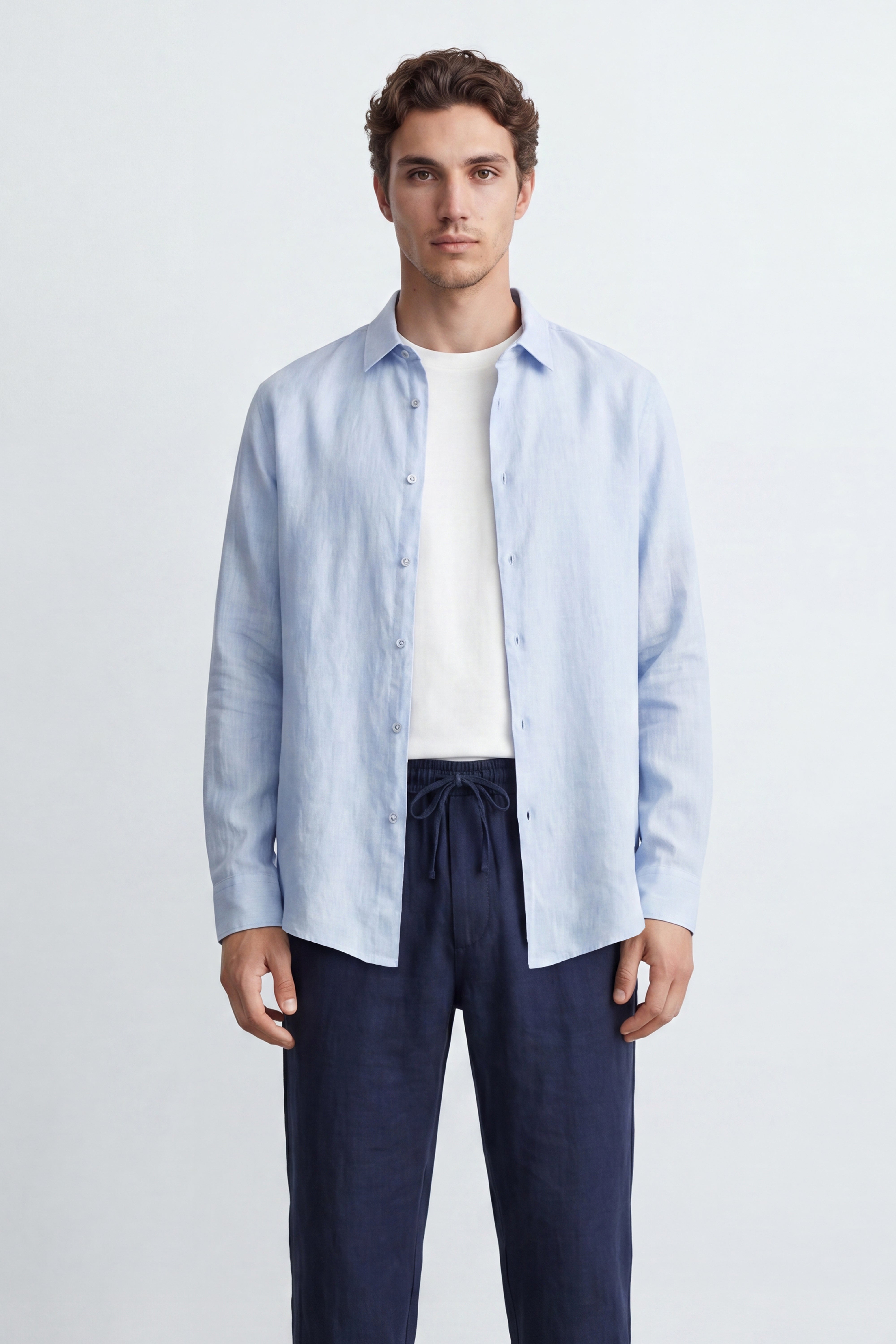 Relaxed Fit Linen Long Sleeve Shirt