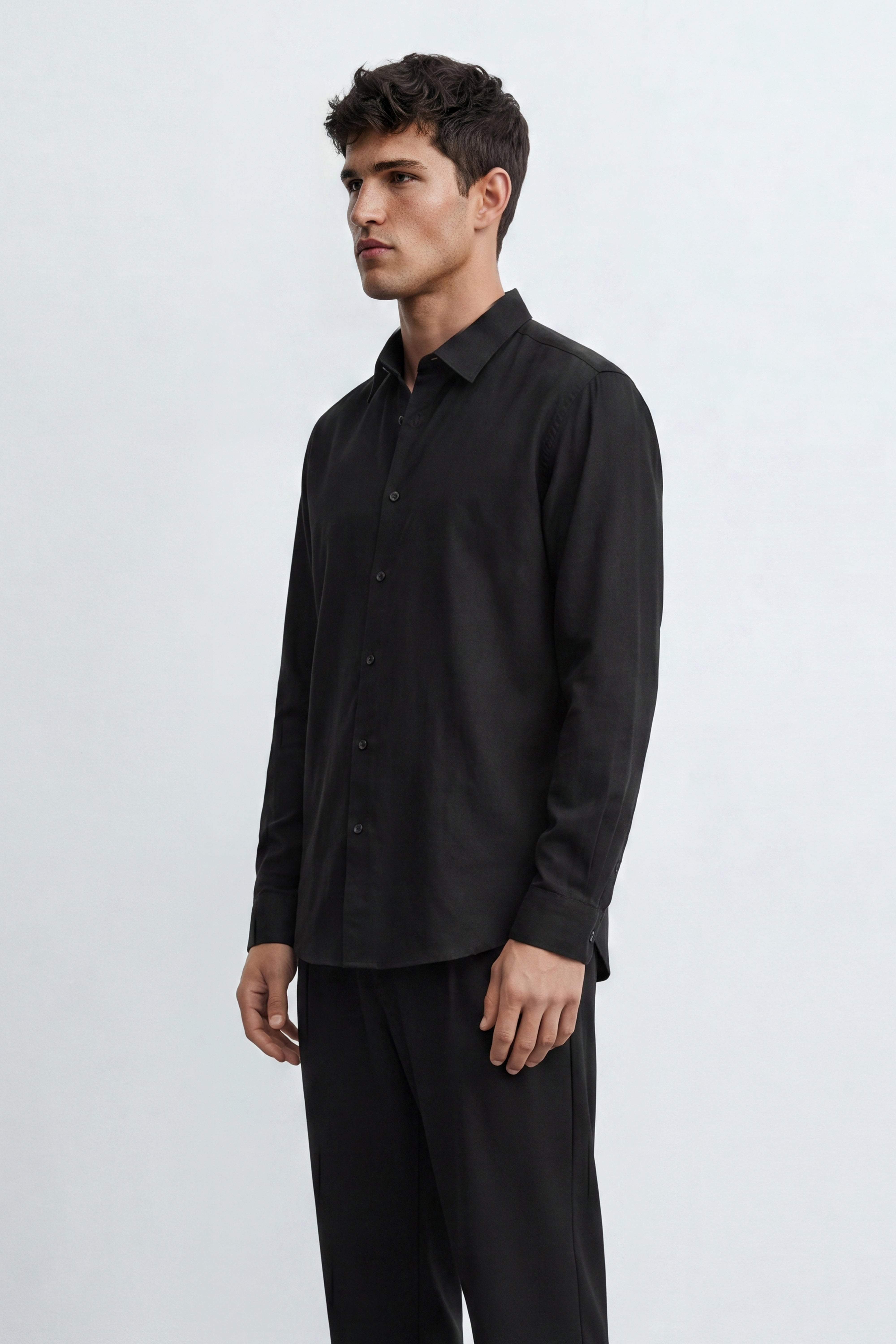 Relaxed Fit Linen Long Sleeve Shirt