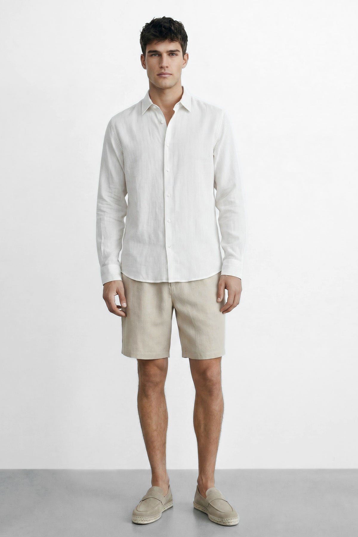 Regular Fit Linen Long Sleeve Shirt