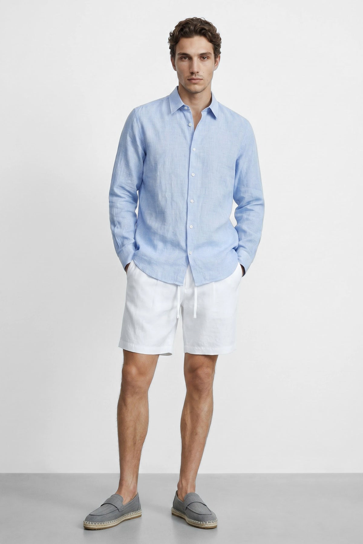 Regular Fit Linen Long Sleeve Shirt
