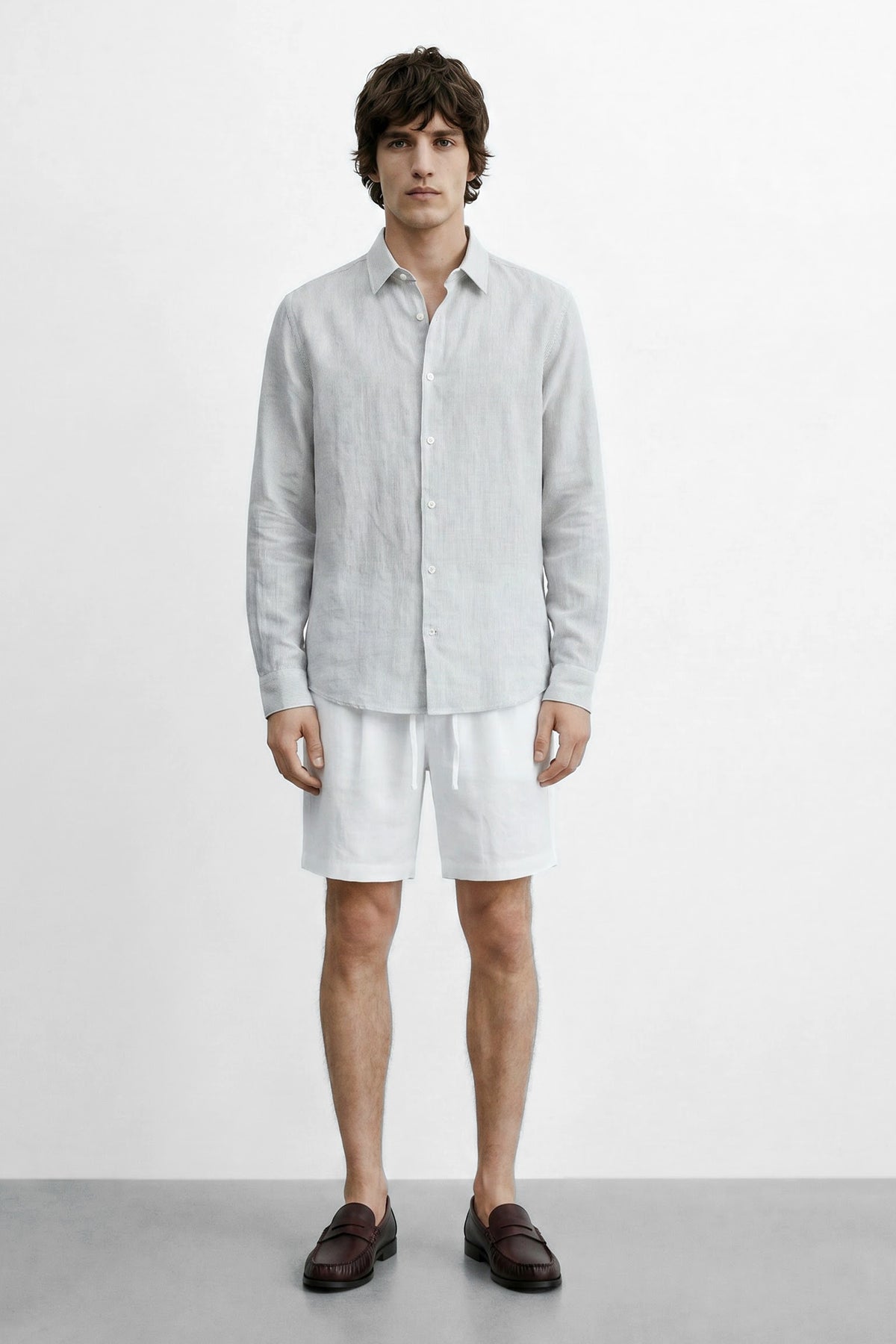 Regular Fit Linen Long Sleeve Shirt