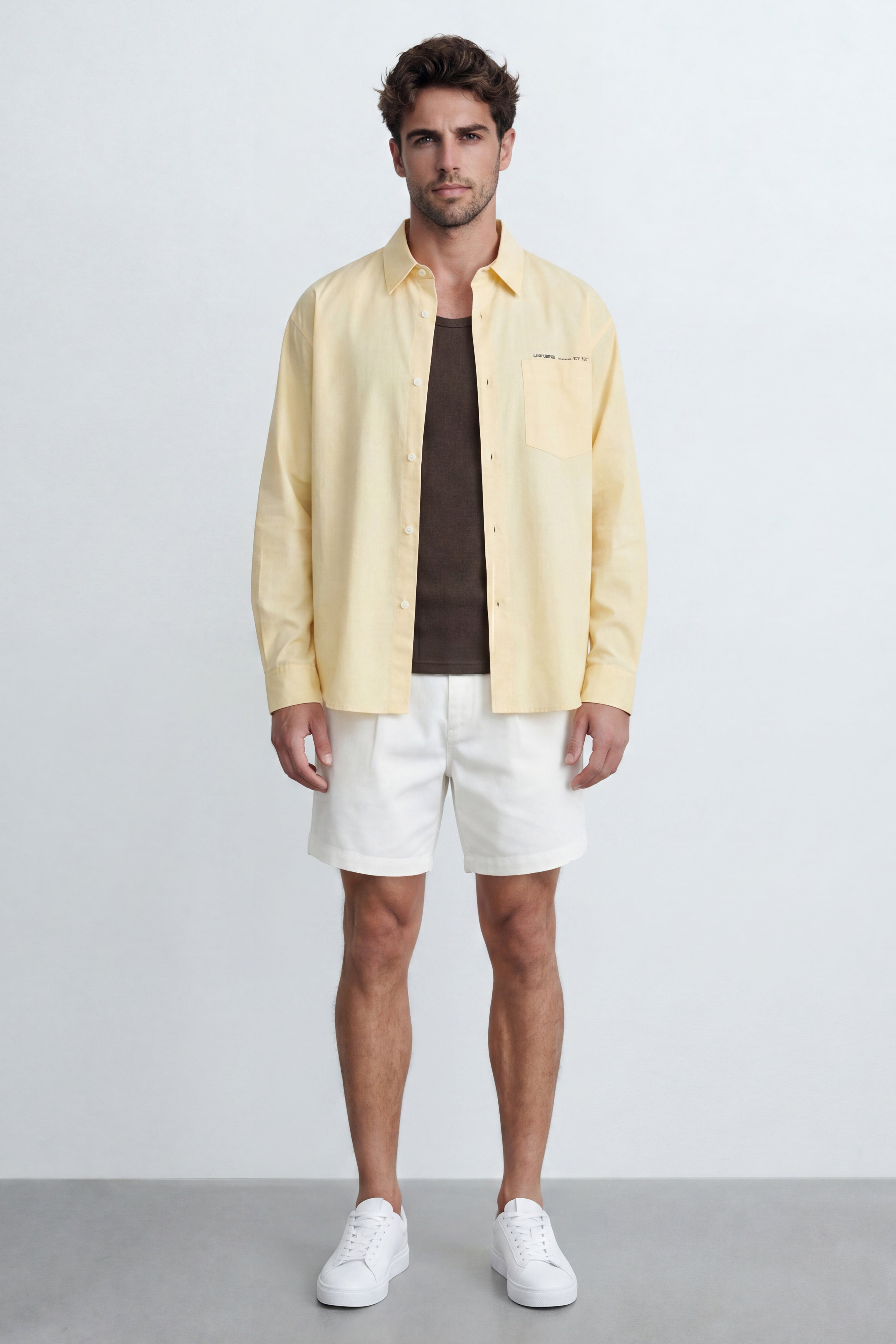 Slim Fit Linen Blend Bermuda