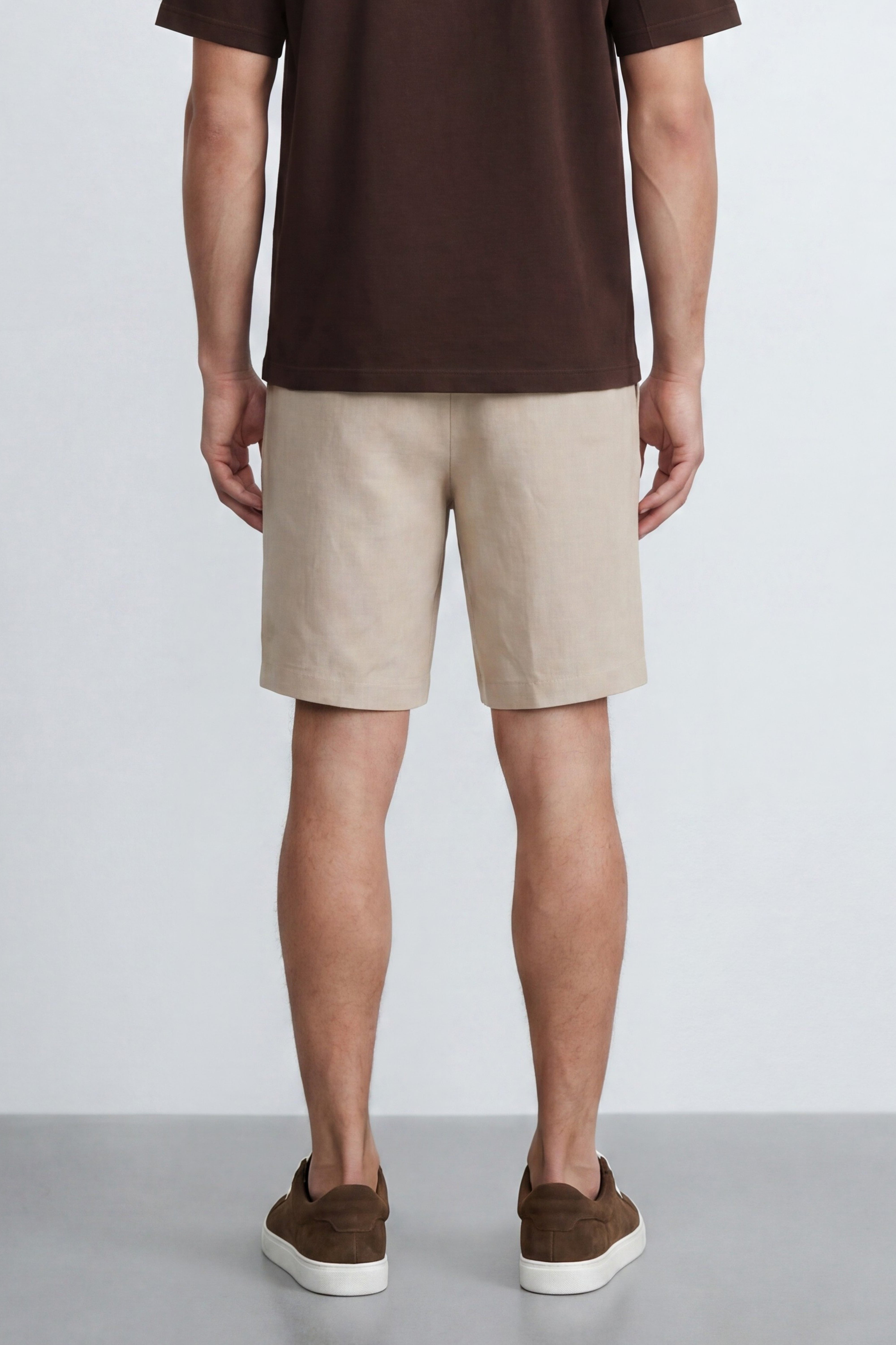 Slim Fit Linen Blend Bermuda