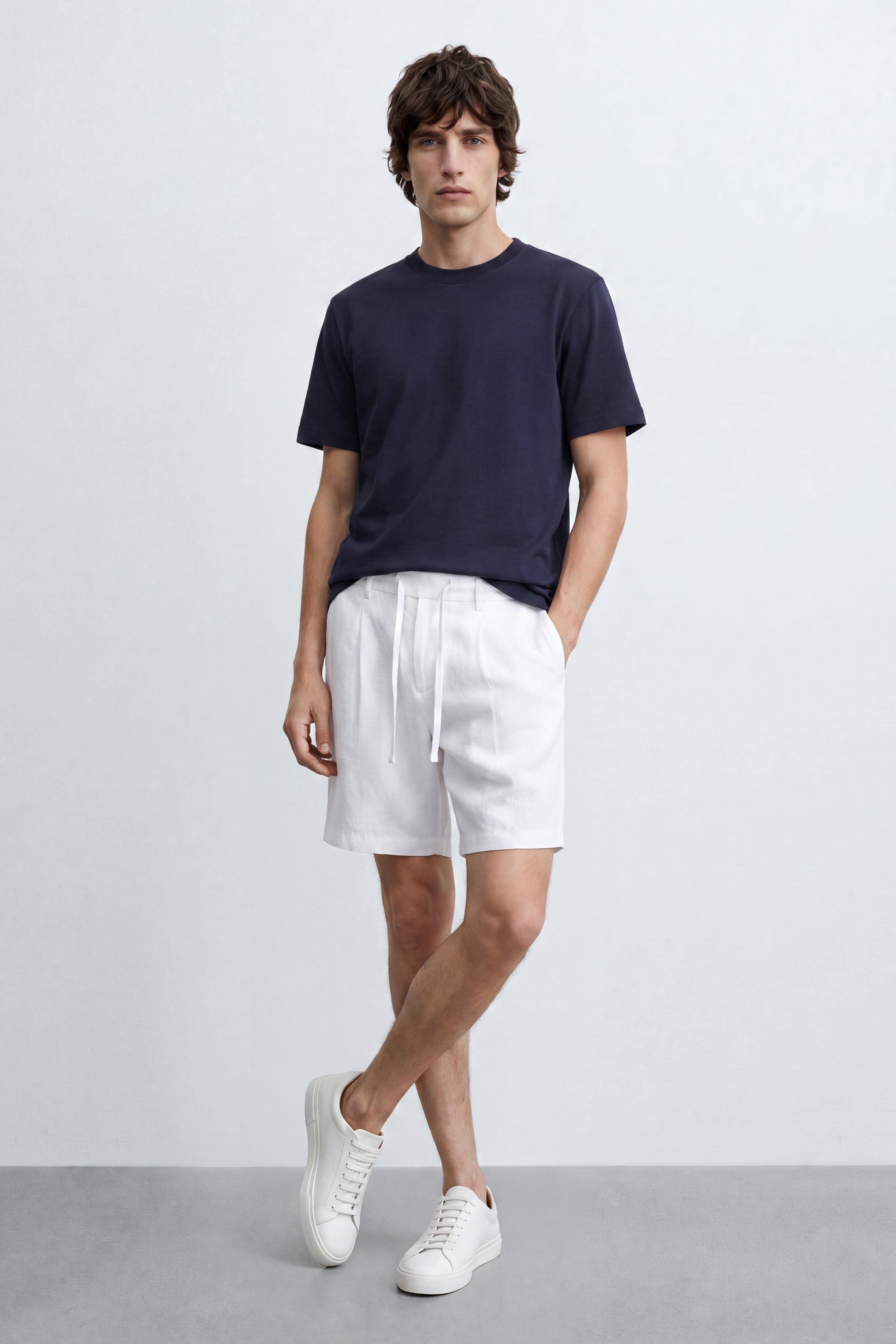 Slim Fit Linen Bermuda
