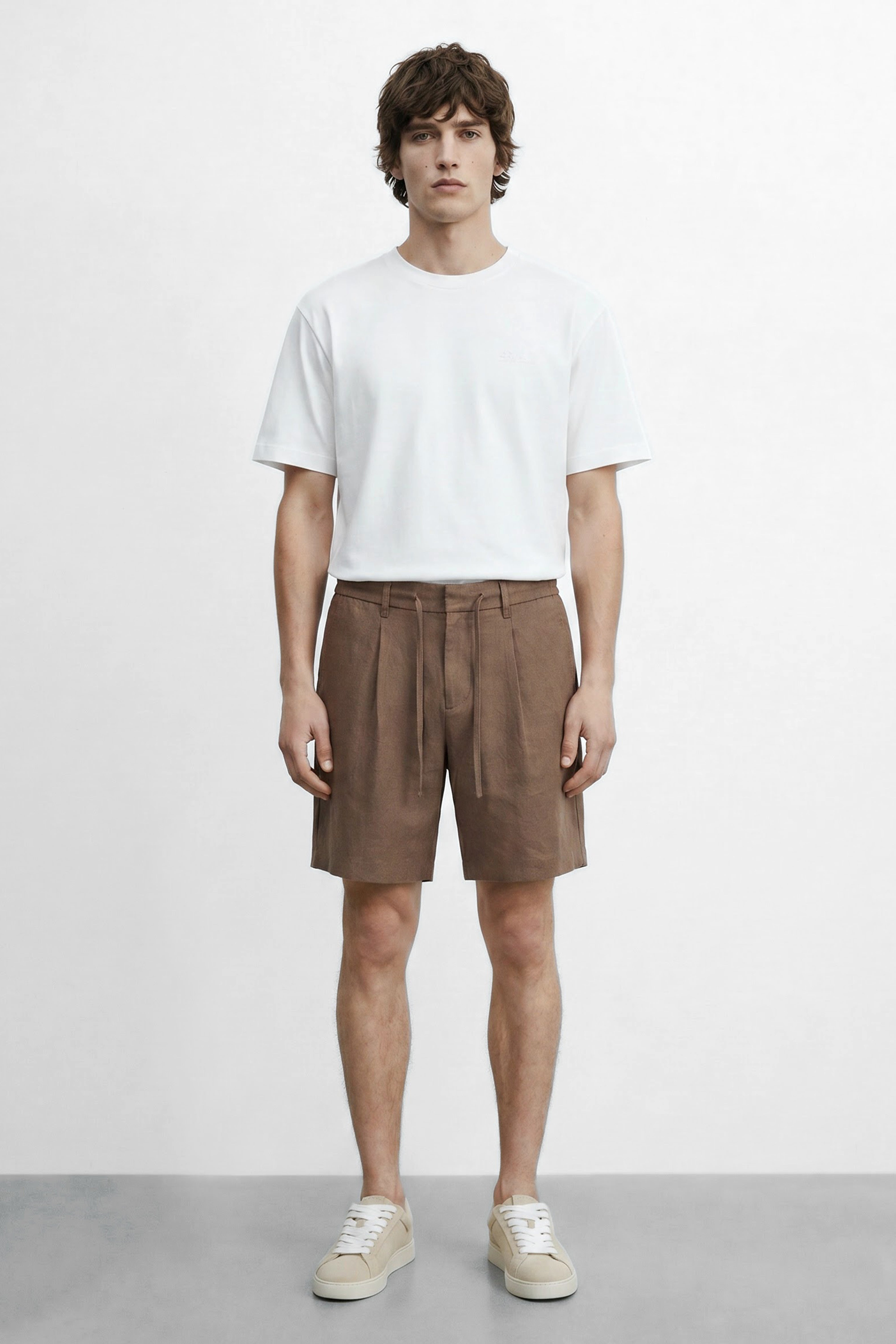 Slim Fit Linen Bermuda