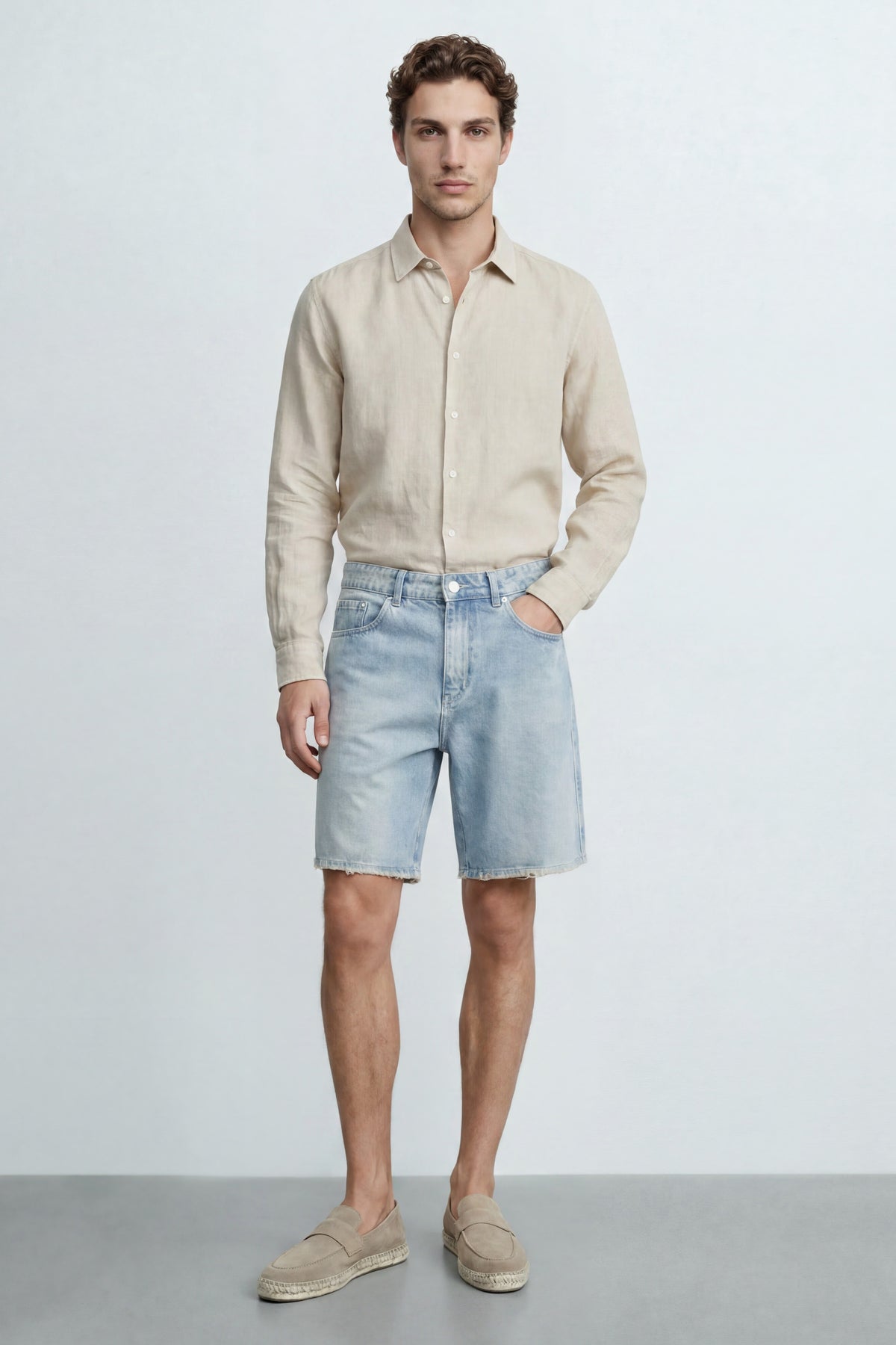 Cotton Denim Bermuda