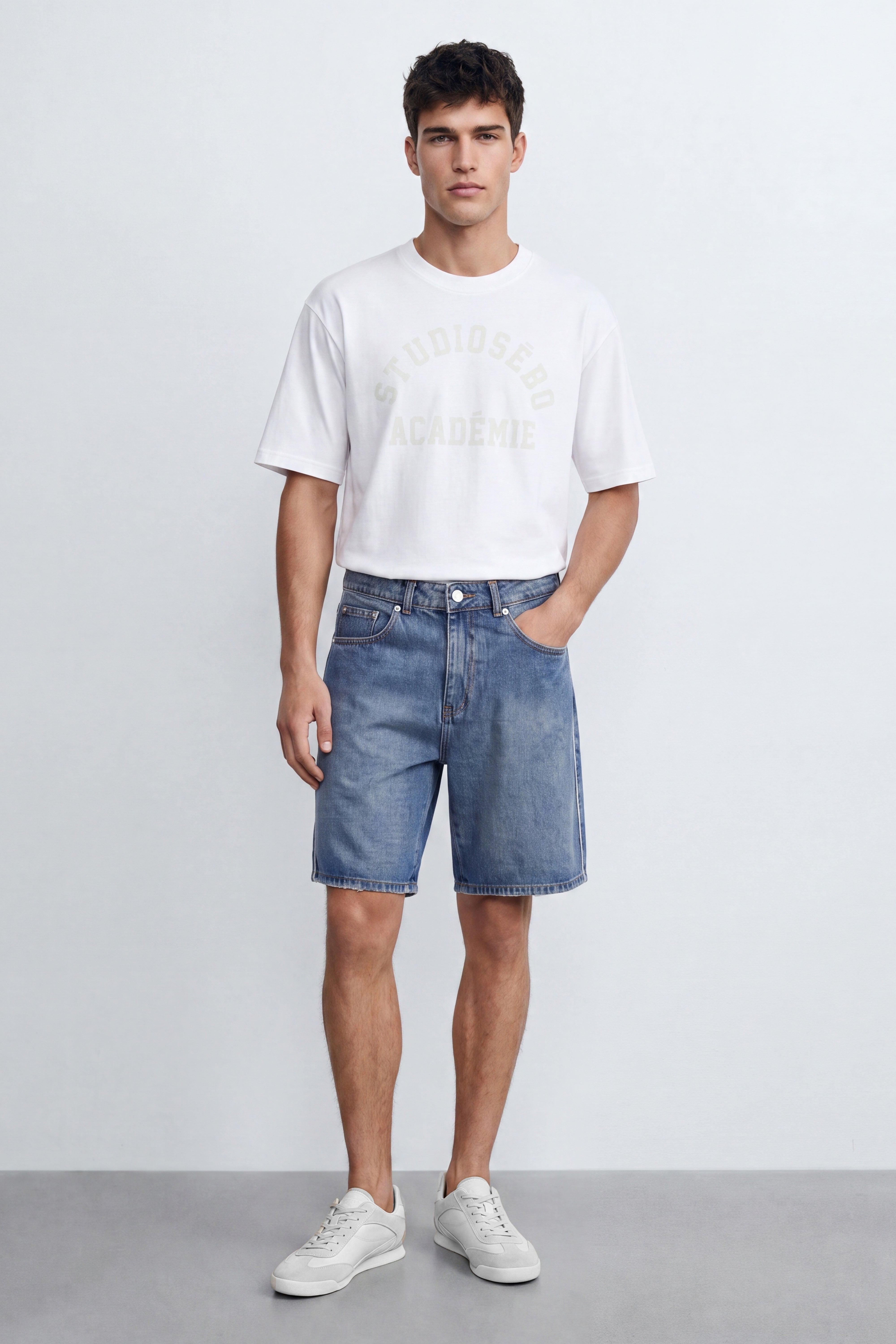 Cotton Denim Bermuda
