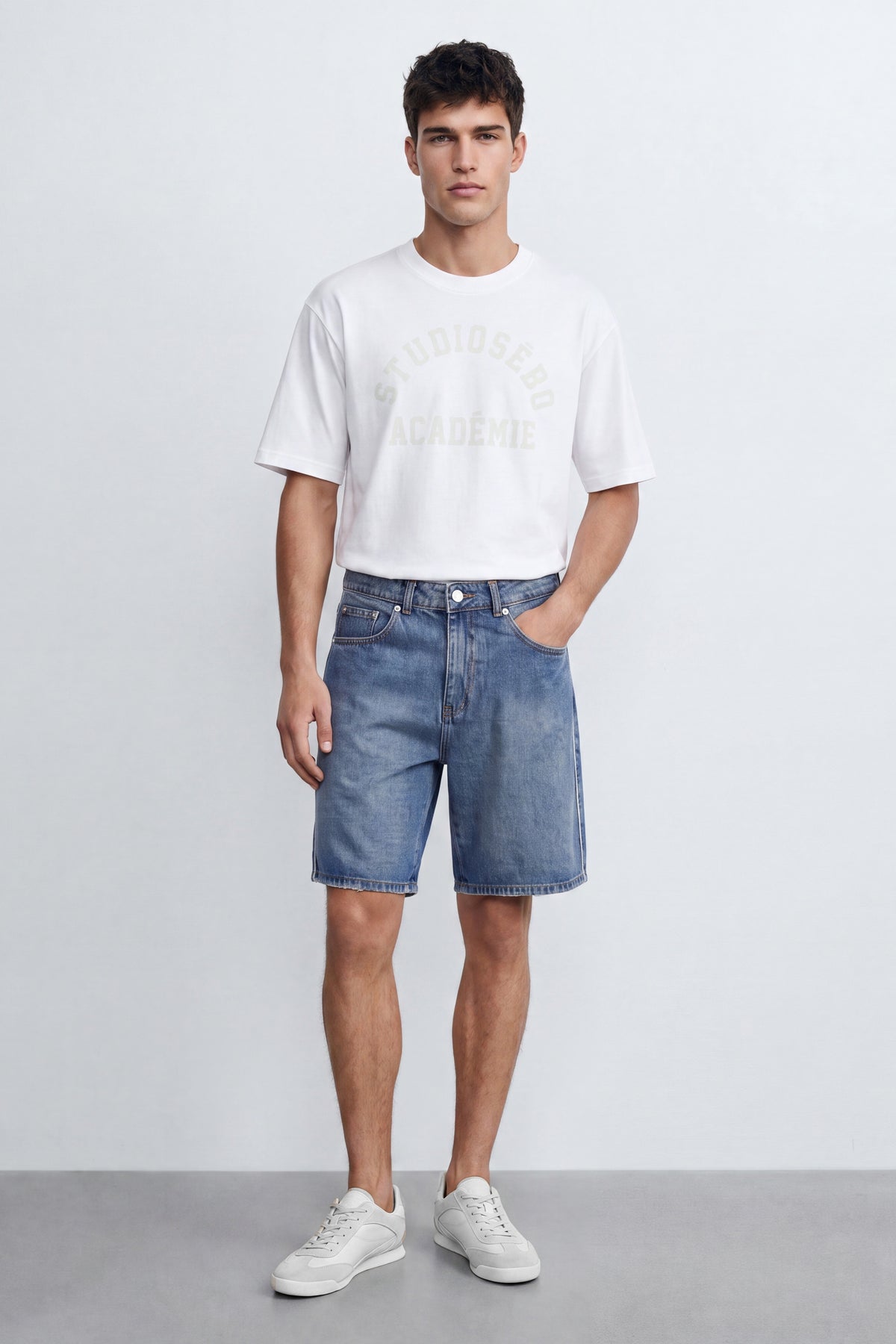 Cotton Denim Bermuda