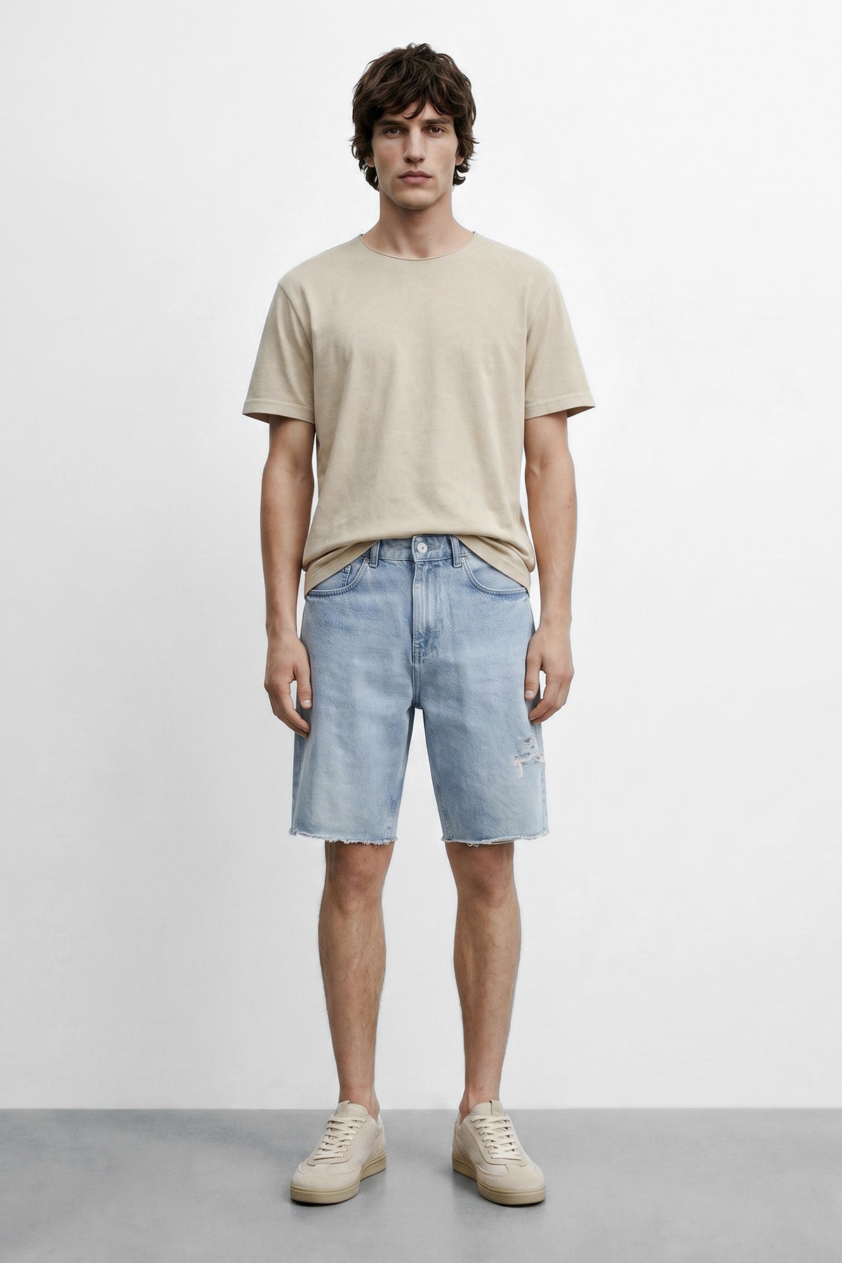 Cotton Denim Bermuda