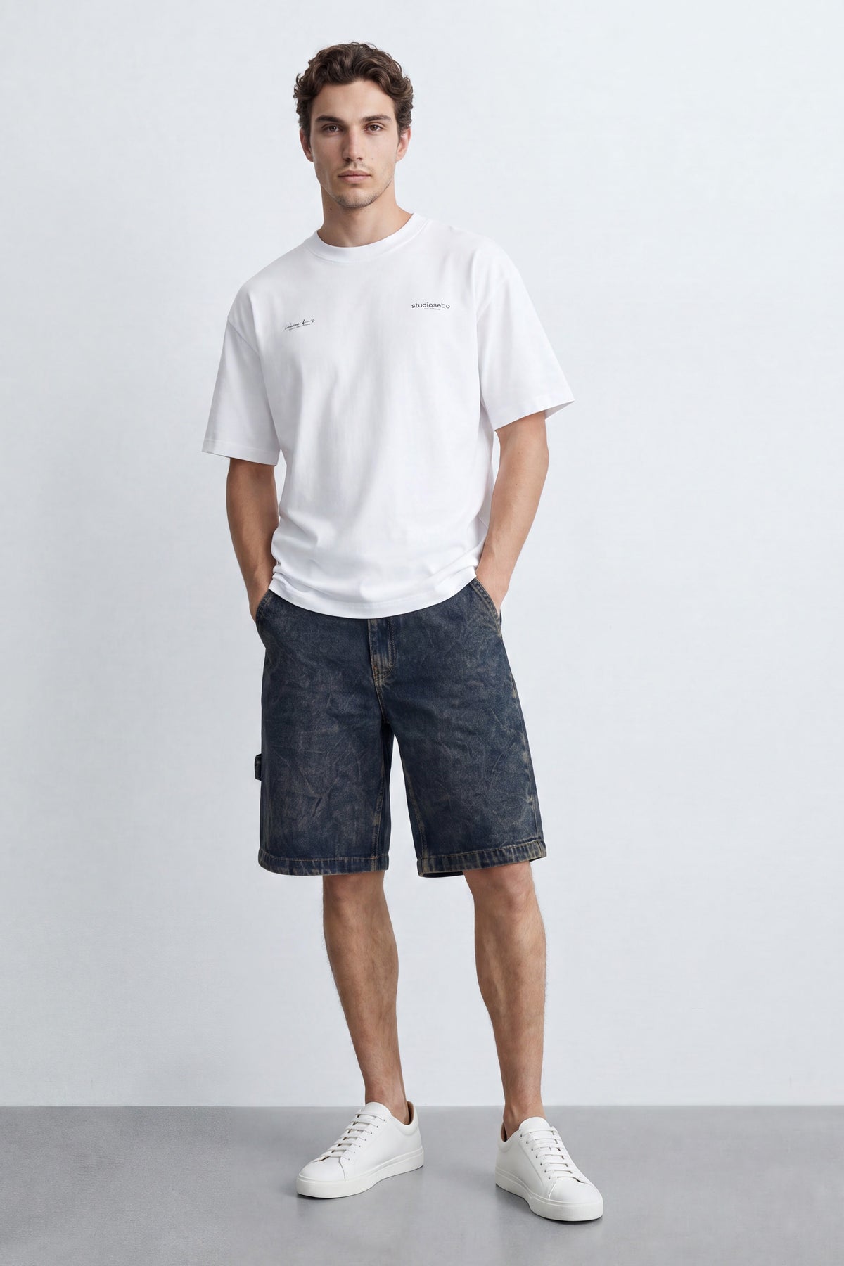 Baggy Fit Denim Bermuda
