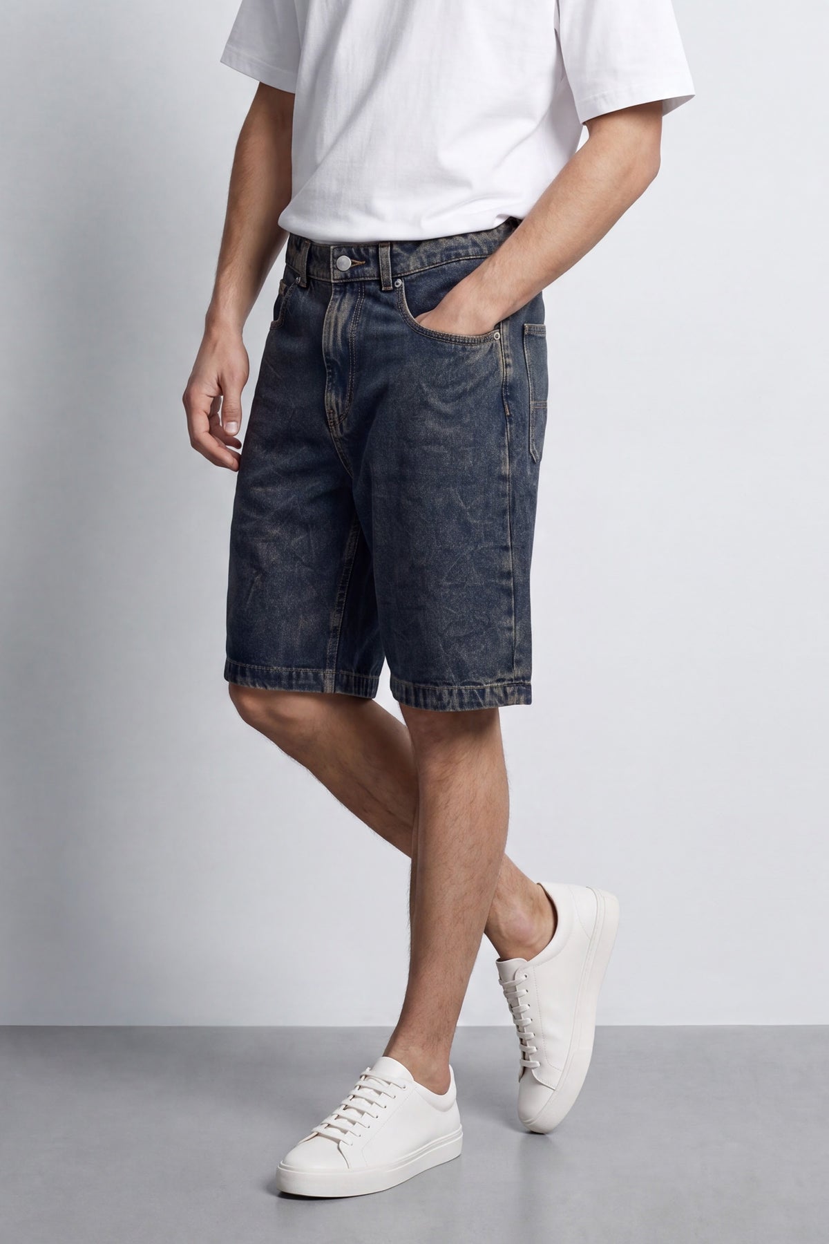 Baggy Fit Denim Bermuda