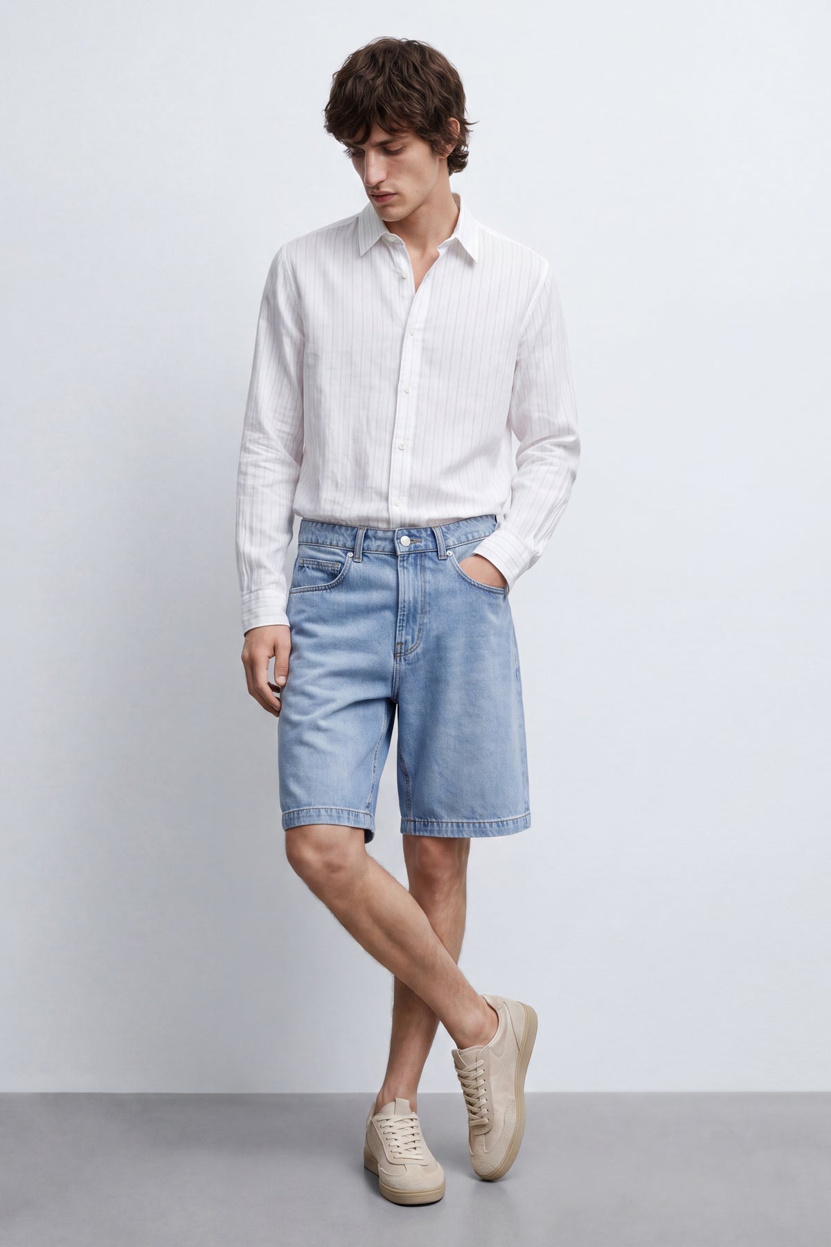 Baggy Fit Denim Bermuda