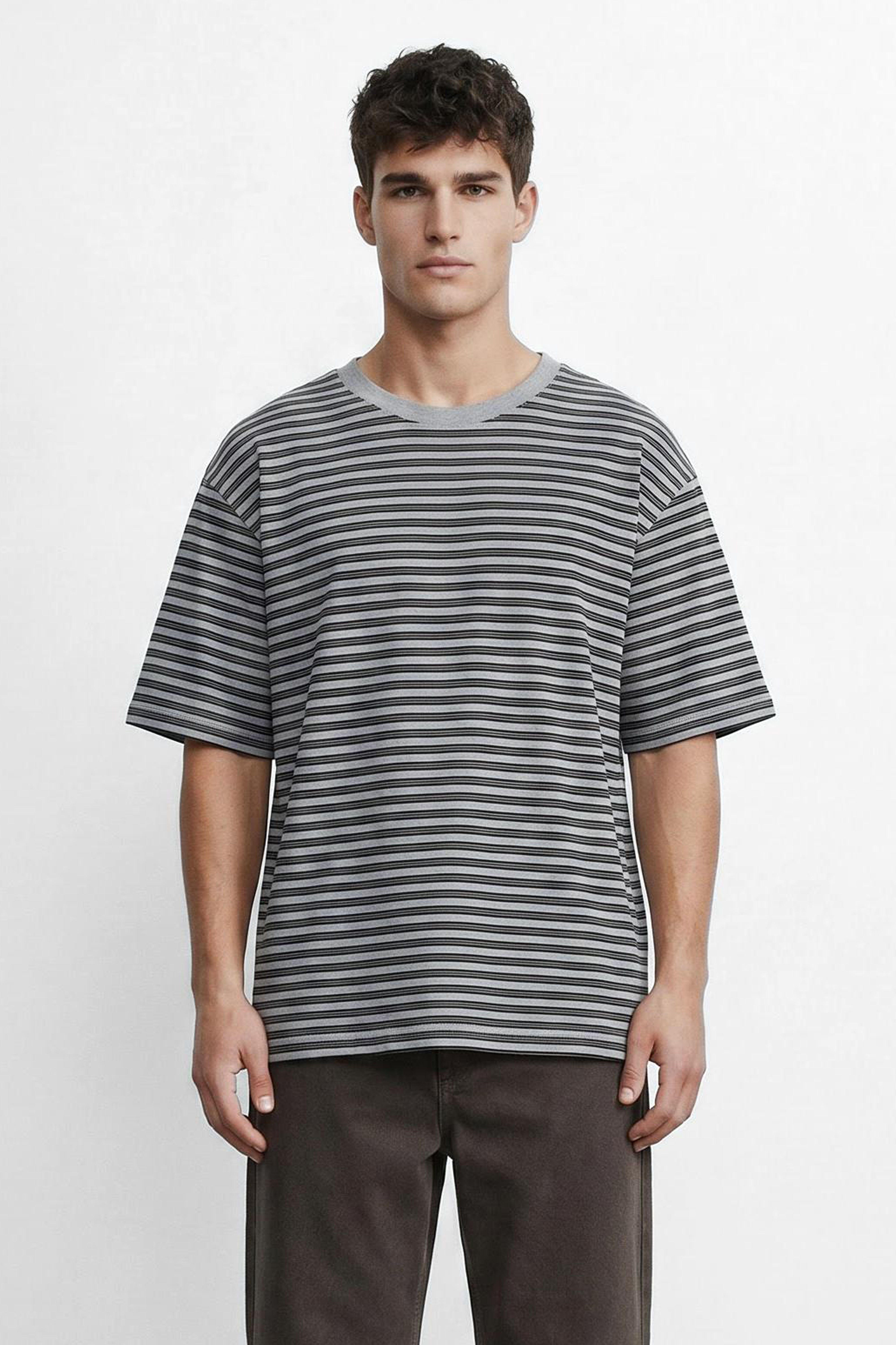 Oversized Cotton Striped T-Shirt