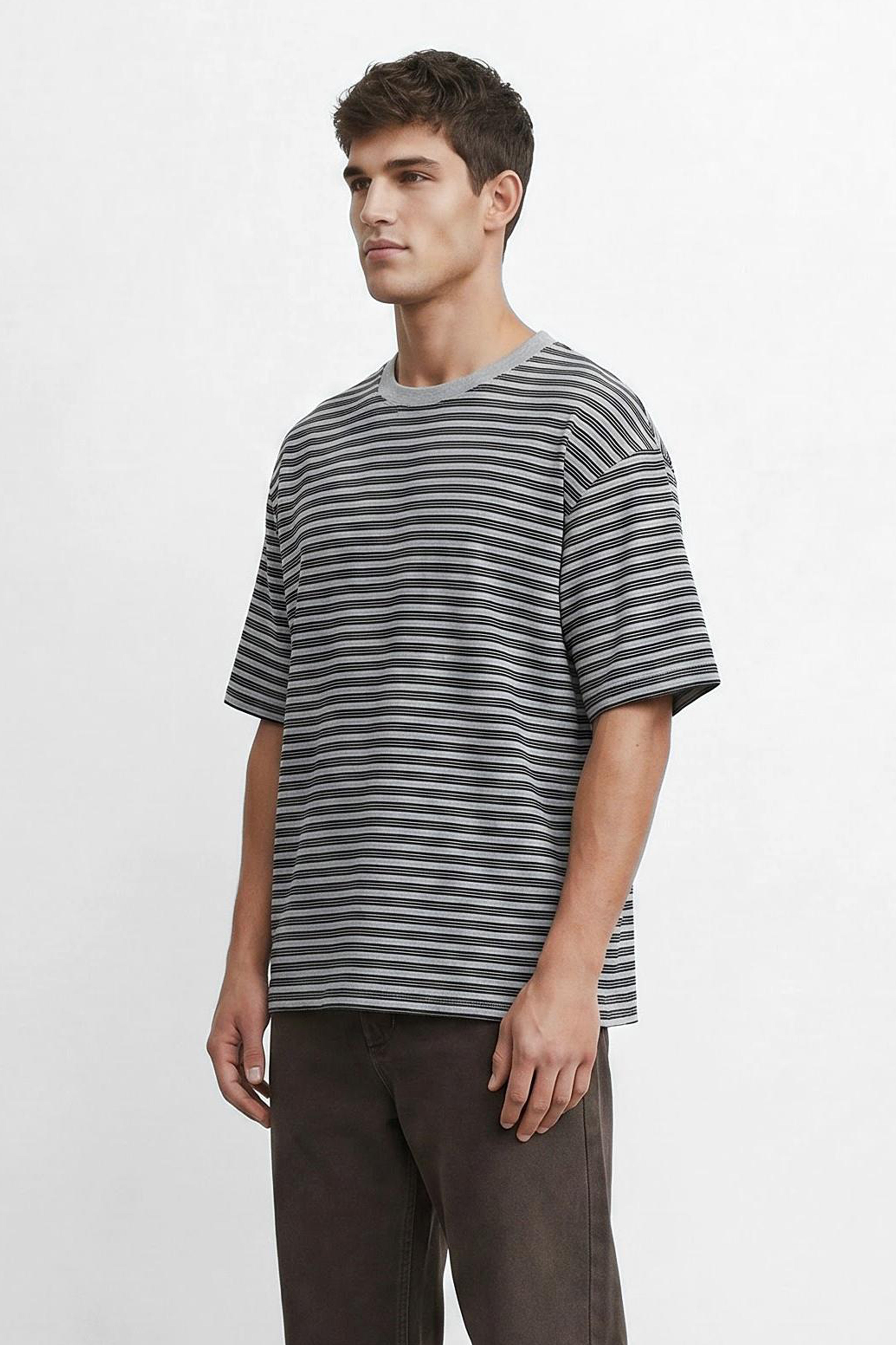 Oversized Cotton Striped T-Shirt