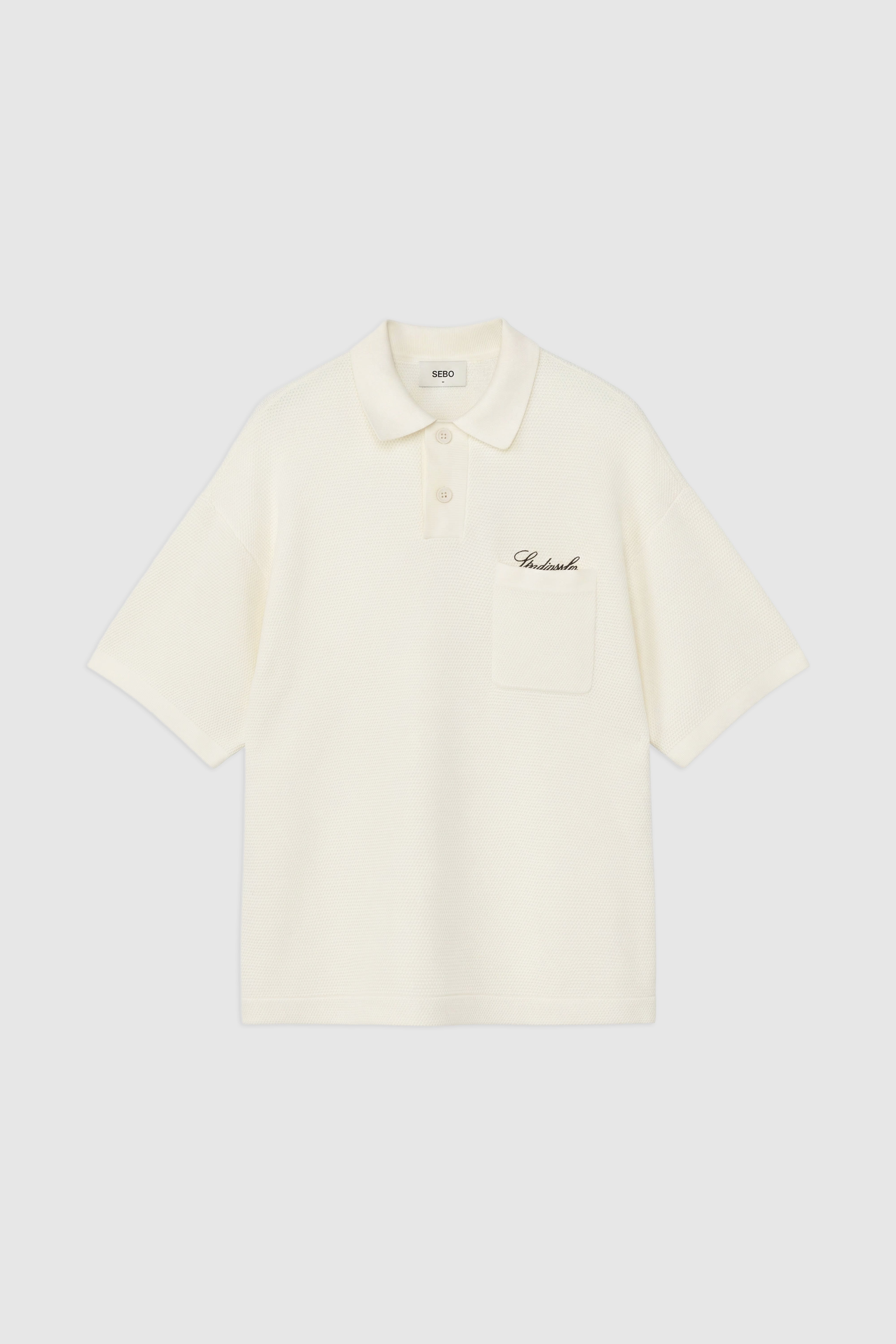 Oversized Cotton Blend Knitted Polo