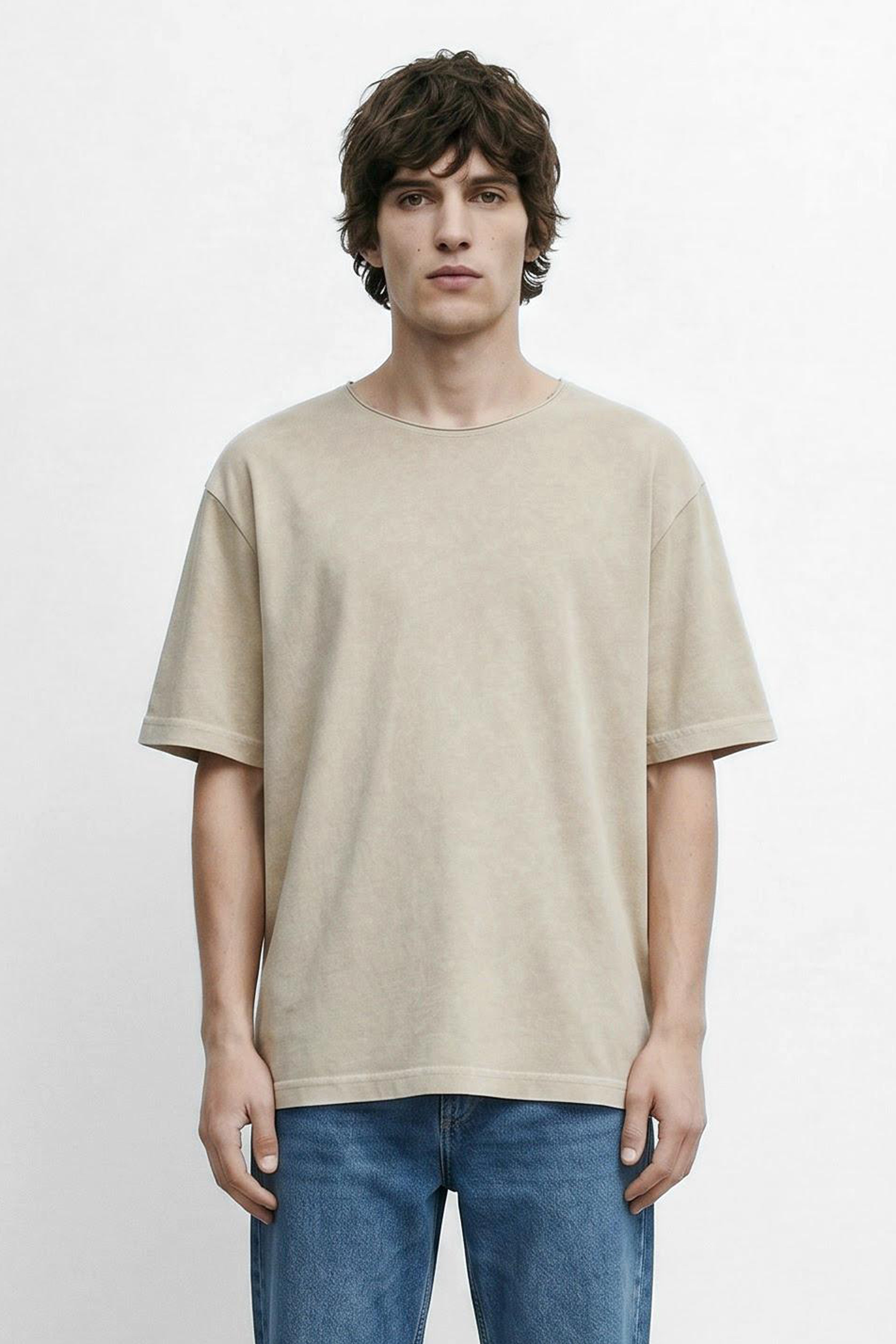 Mid Fit Linen Blend T-Shirt