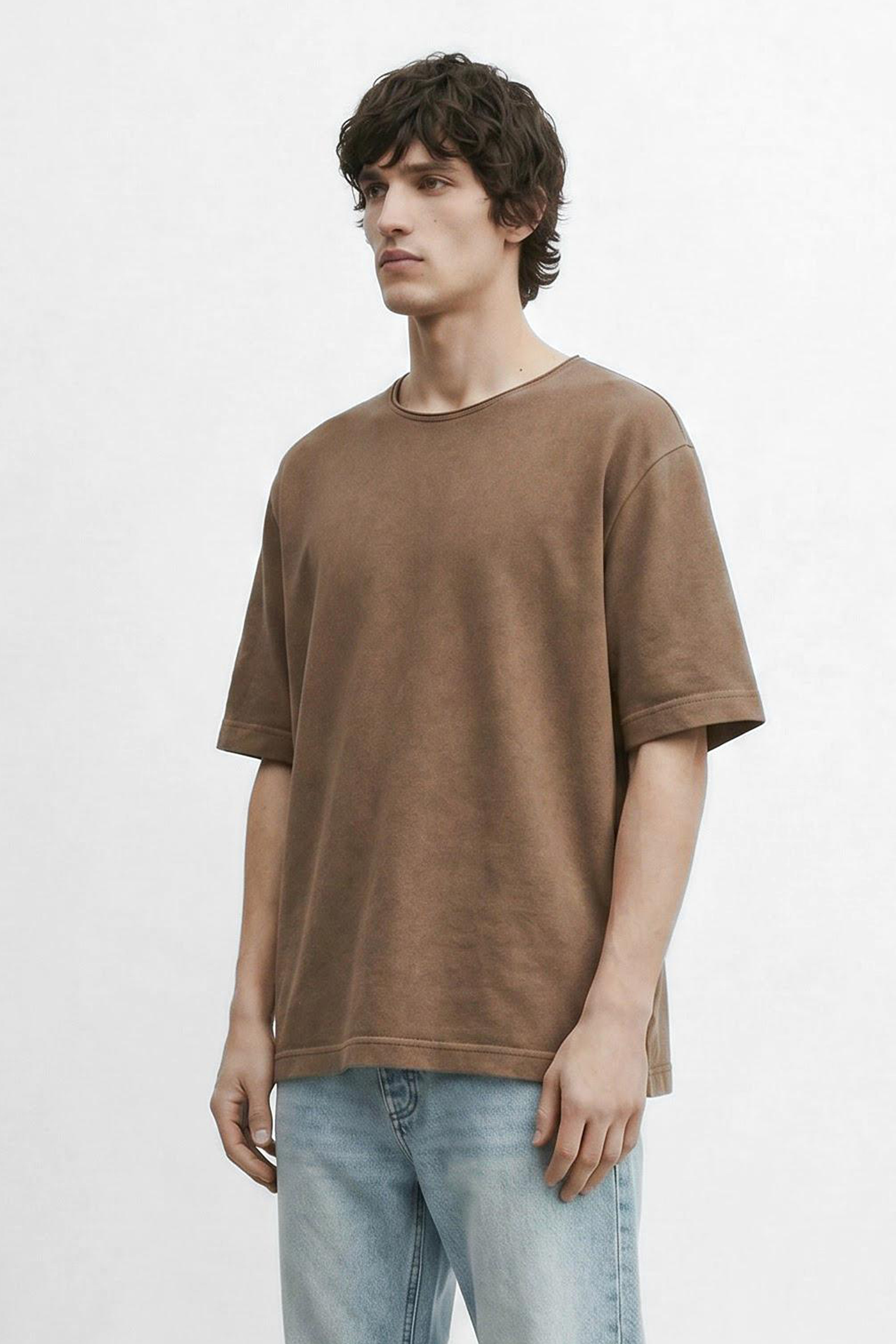 Mid Fit Linen Blend T-Shirt