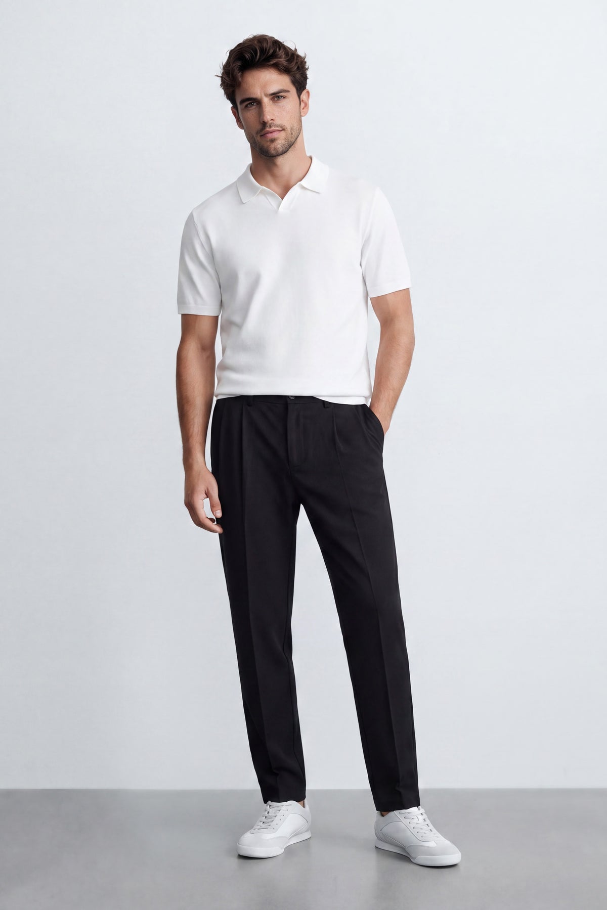 Mid Fit Knitted Polo Shirt
