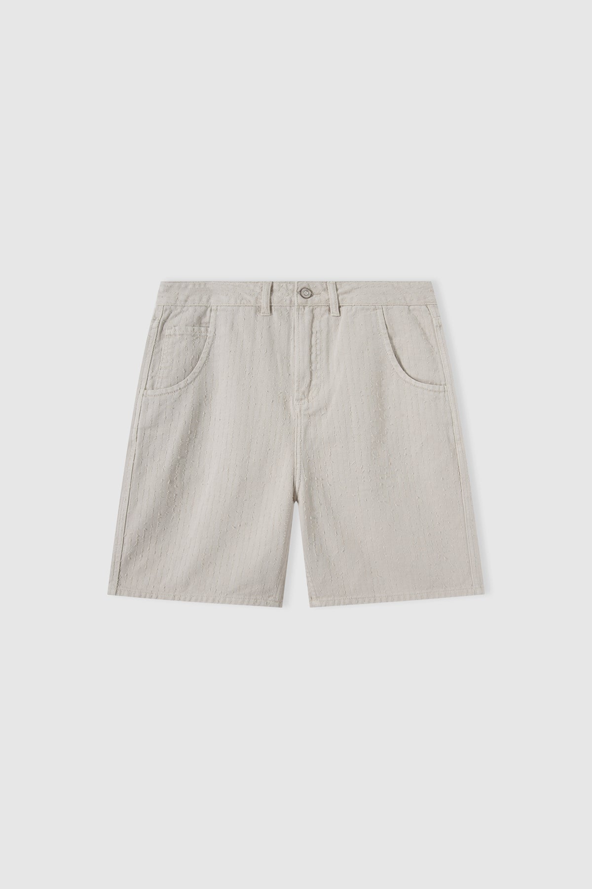 Striped Textured Cotton Bermuda