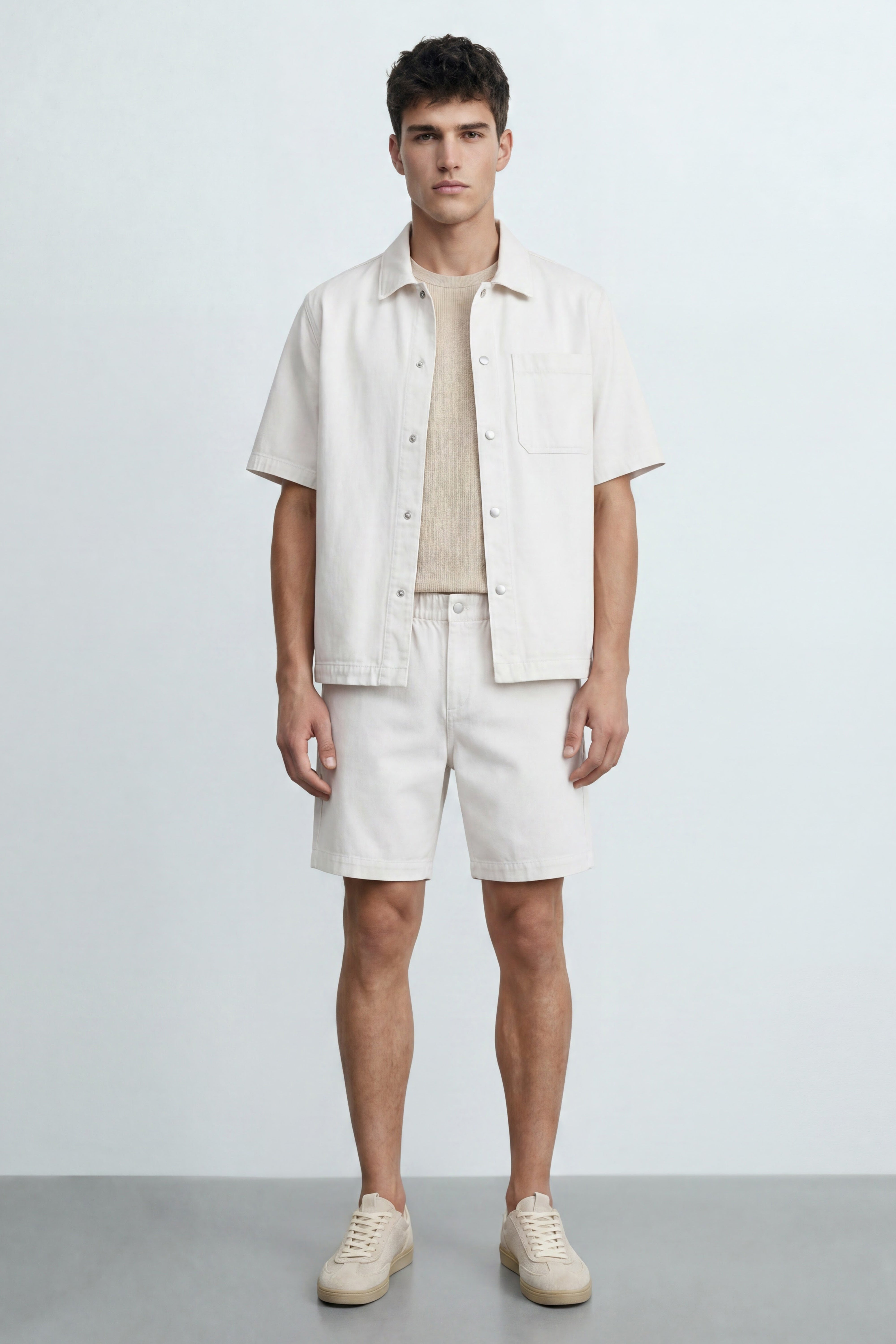 Linen Blend Short Sleeve Shirt