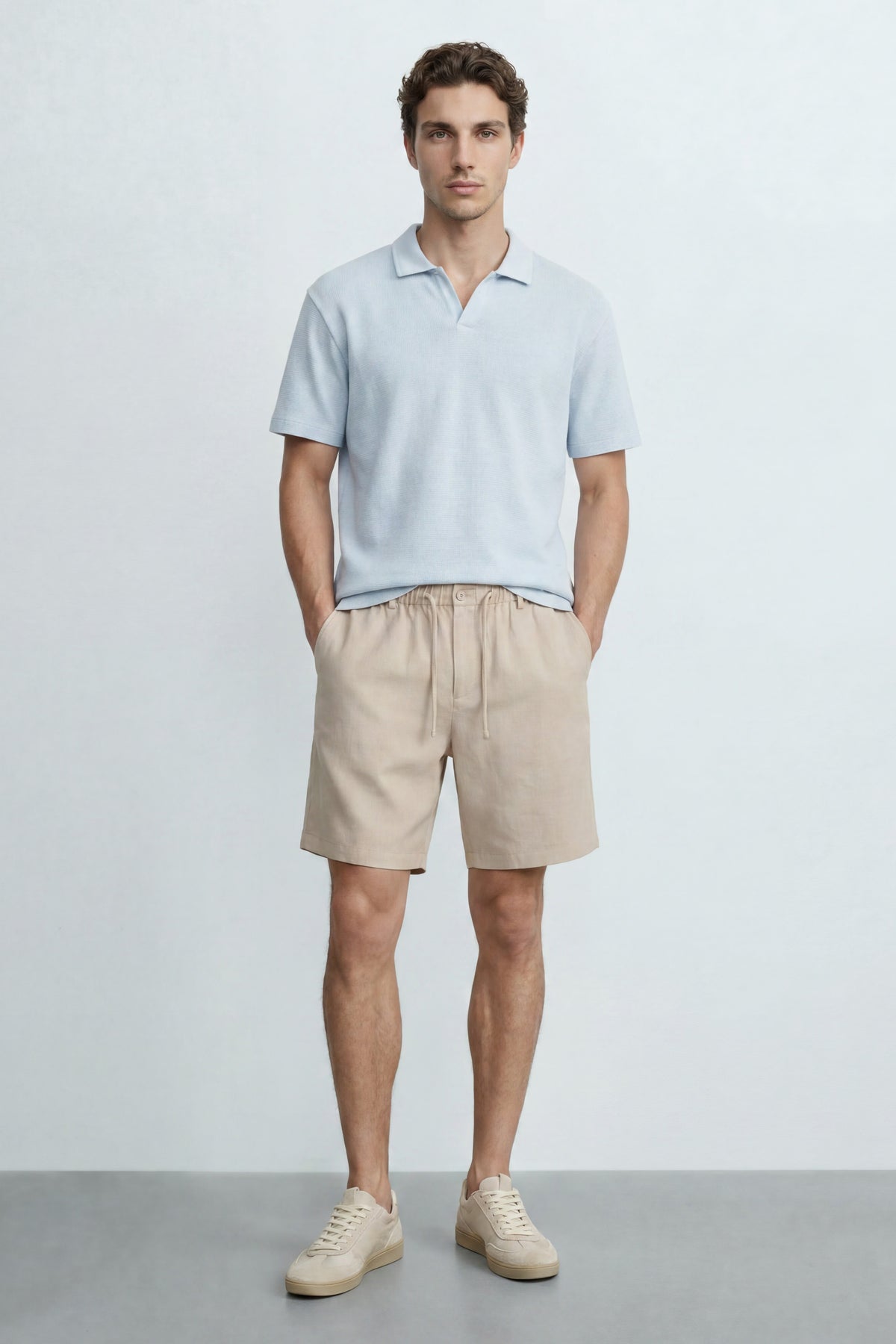 Slim Fit Knitted Cotton Polo Tee