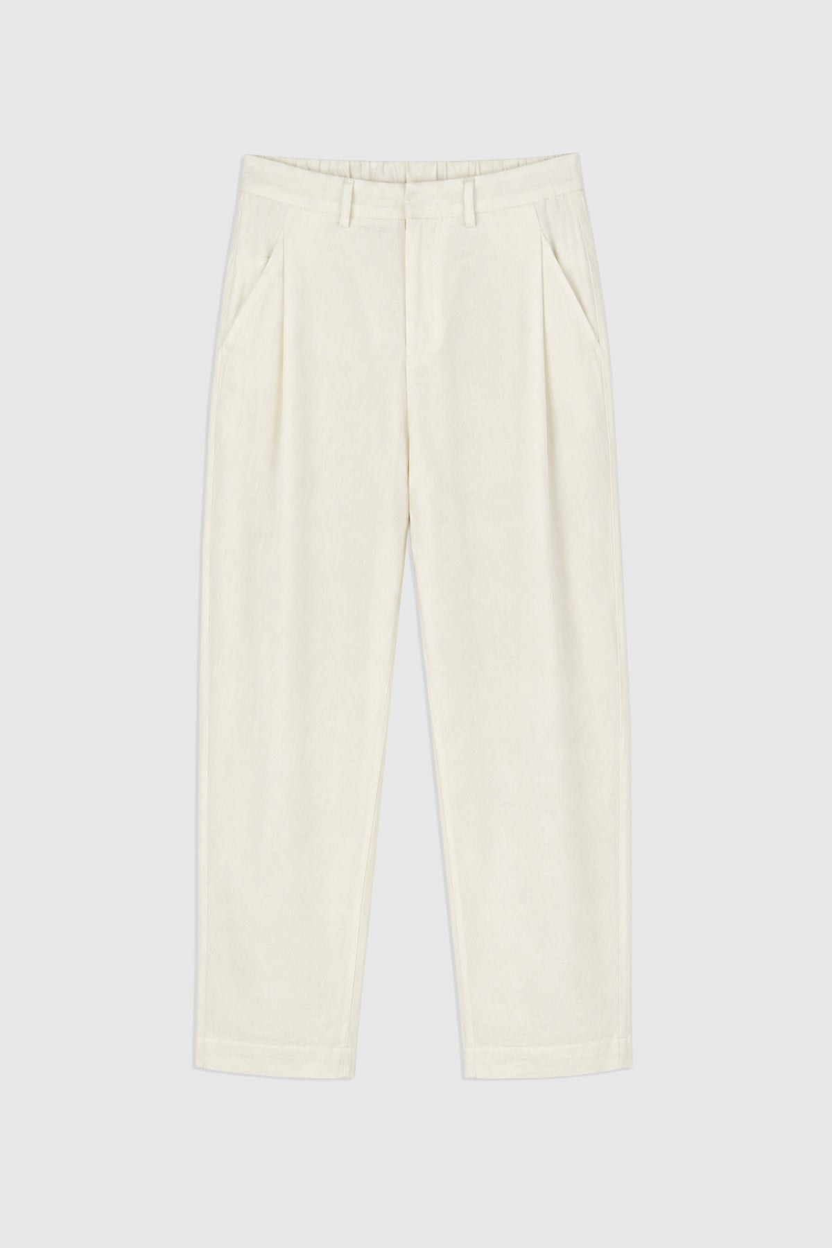 Carrot Fit Linen Blend Pants