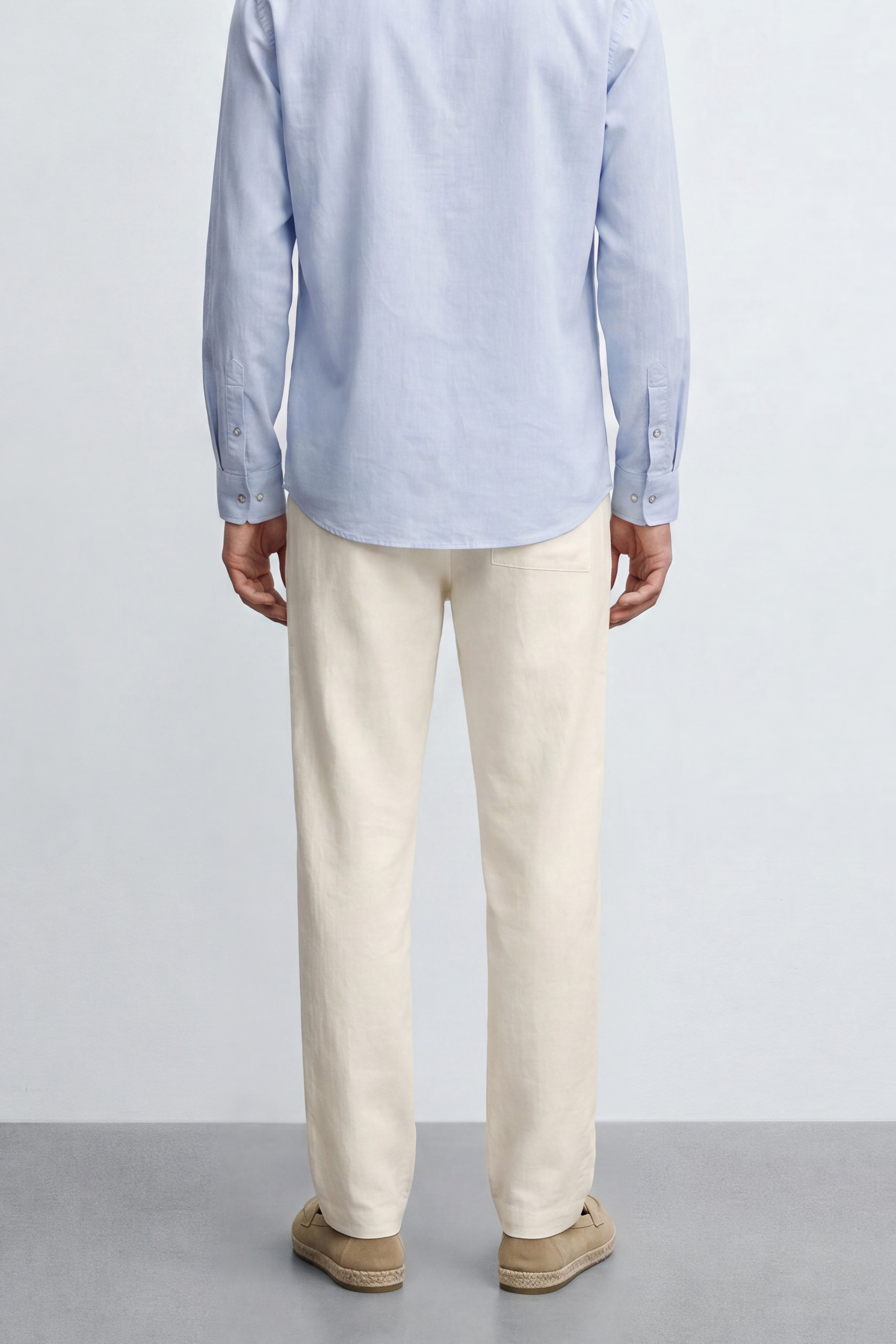 Carrot Fit Linen Blend Pants