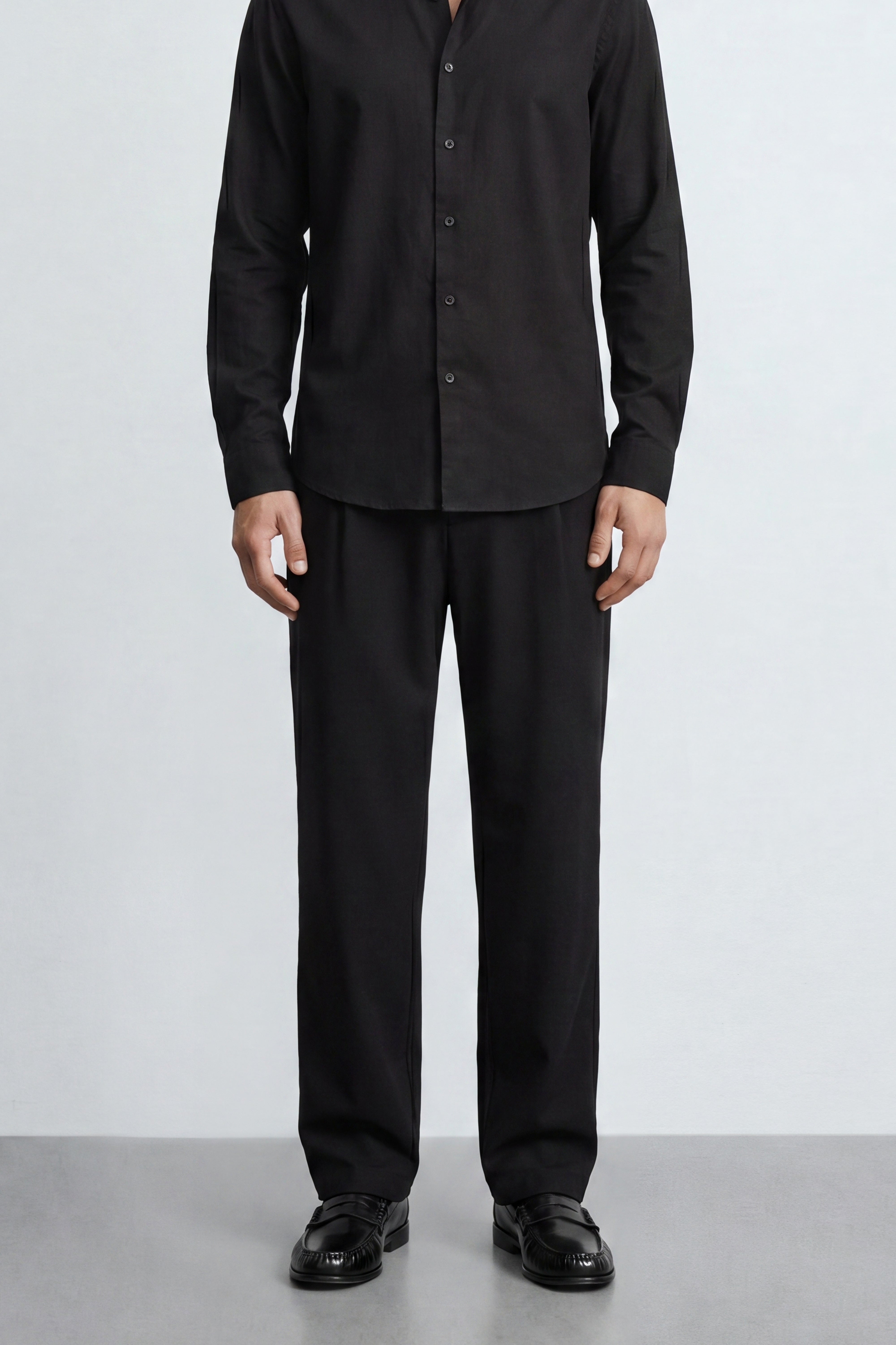 Carrot Fit Linen Blend Pants