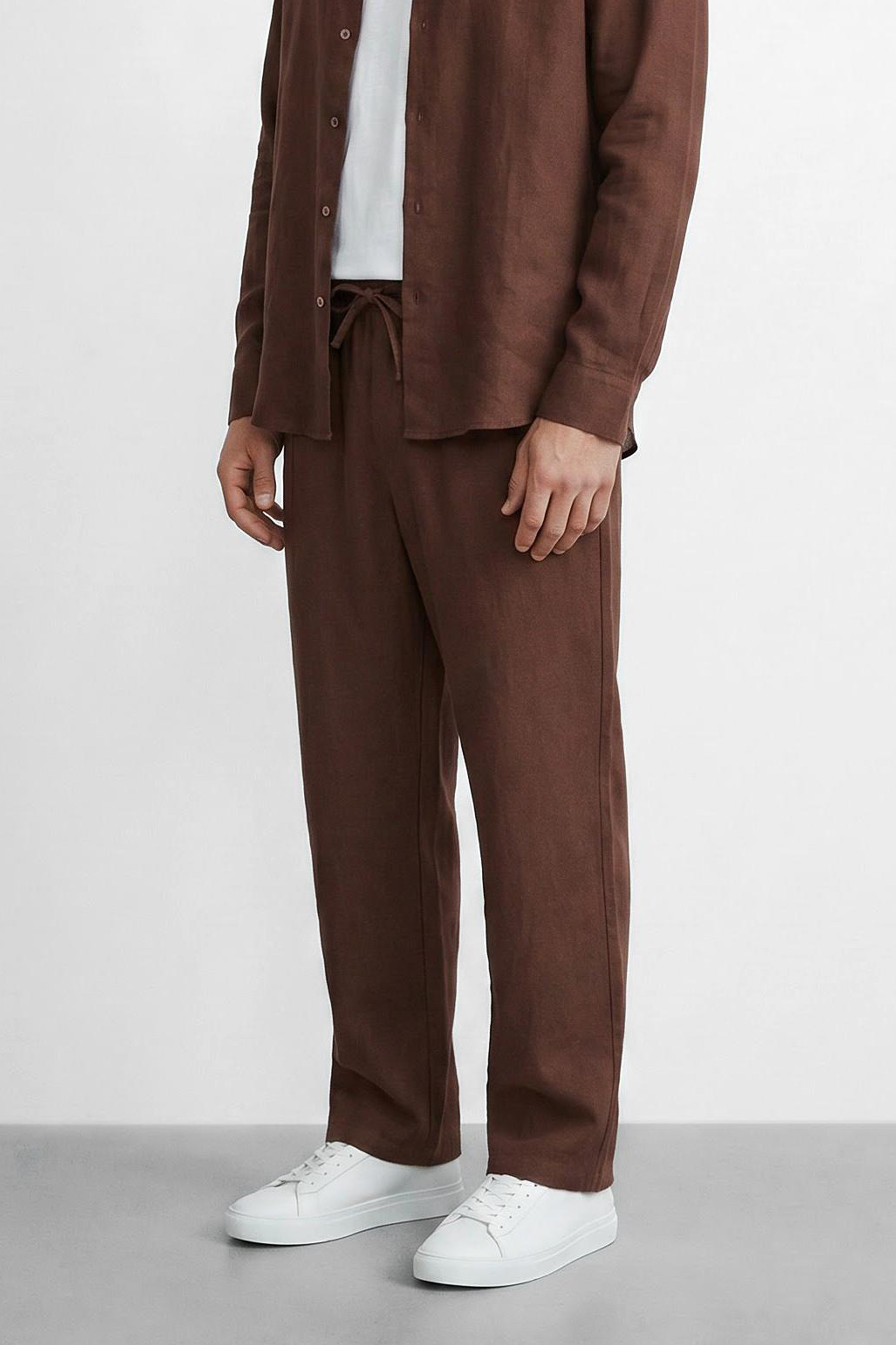 Straight Fit Linen Pants