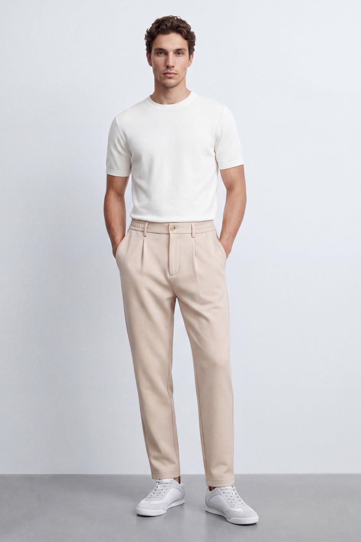 Slim Fit Cotton Blend Pants