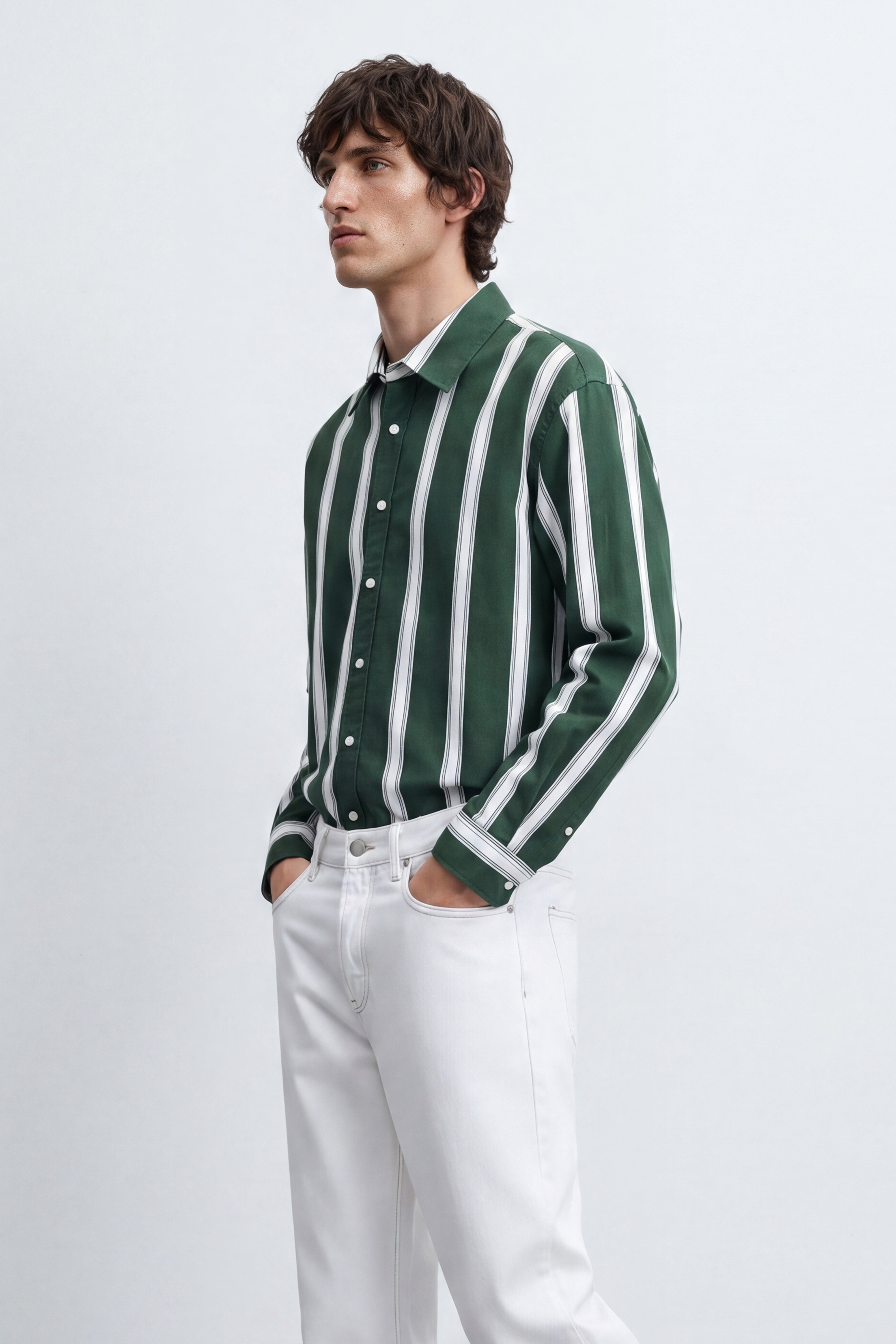 Boxy Fit Striped Oxford Shirt