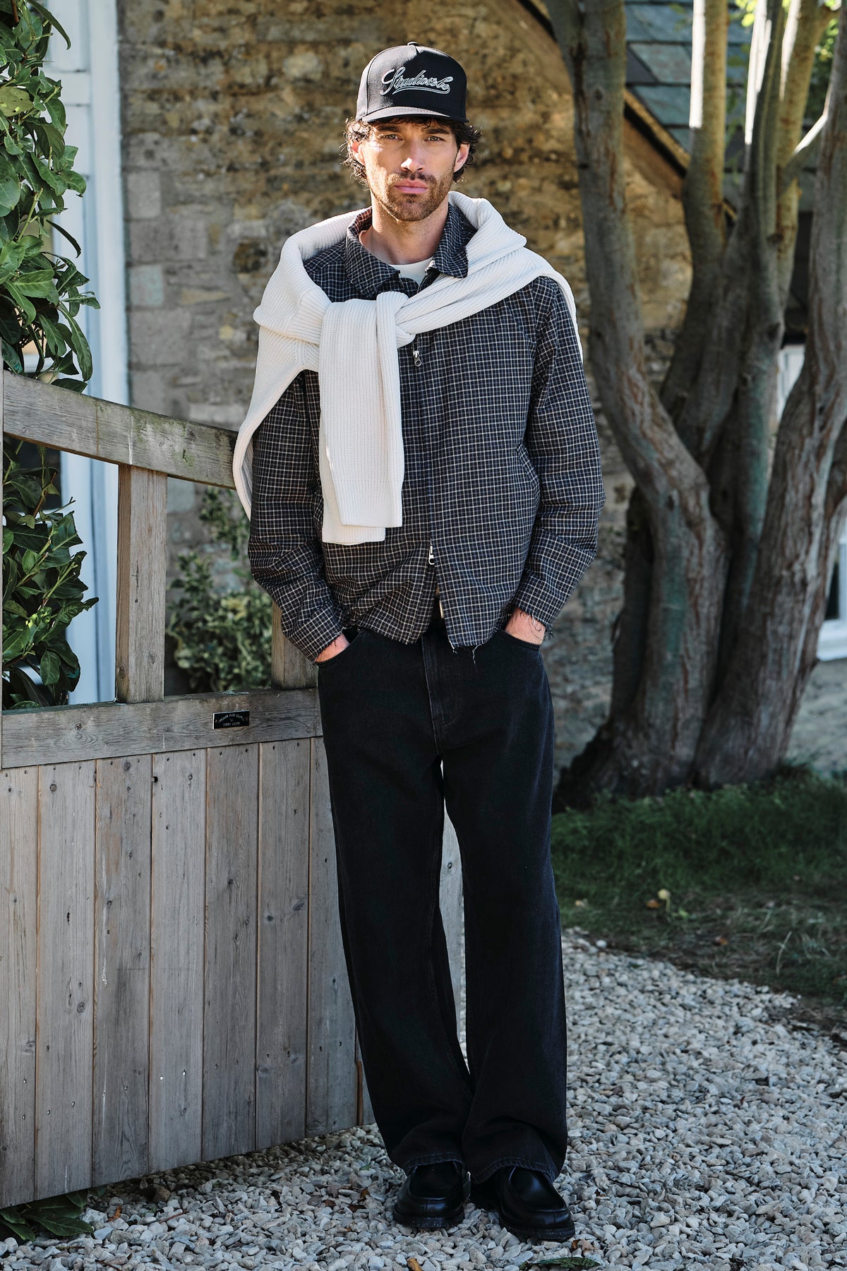 Lightweight Oversized Plaid Jacket