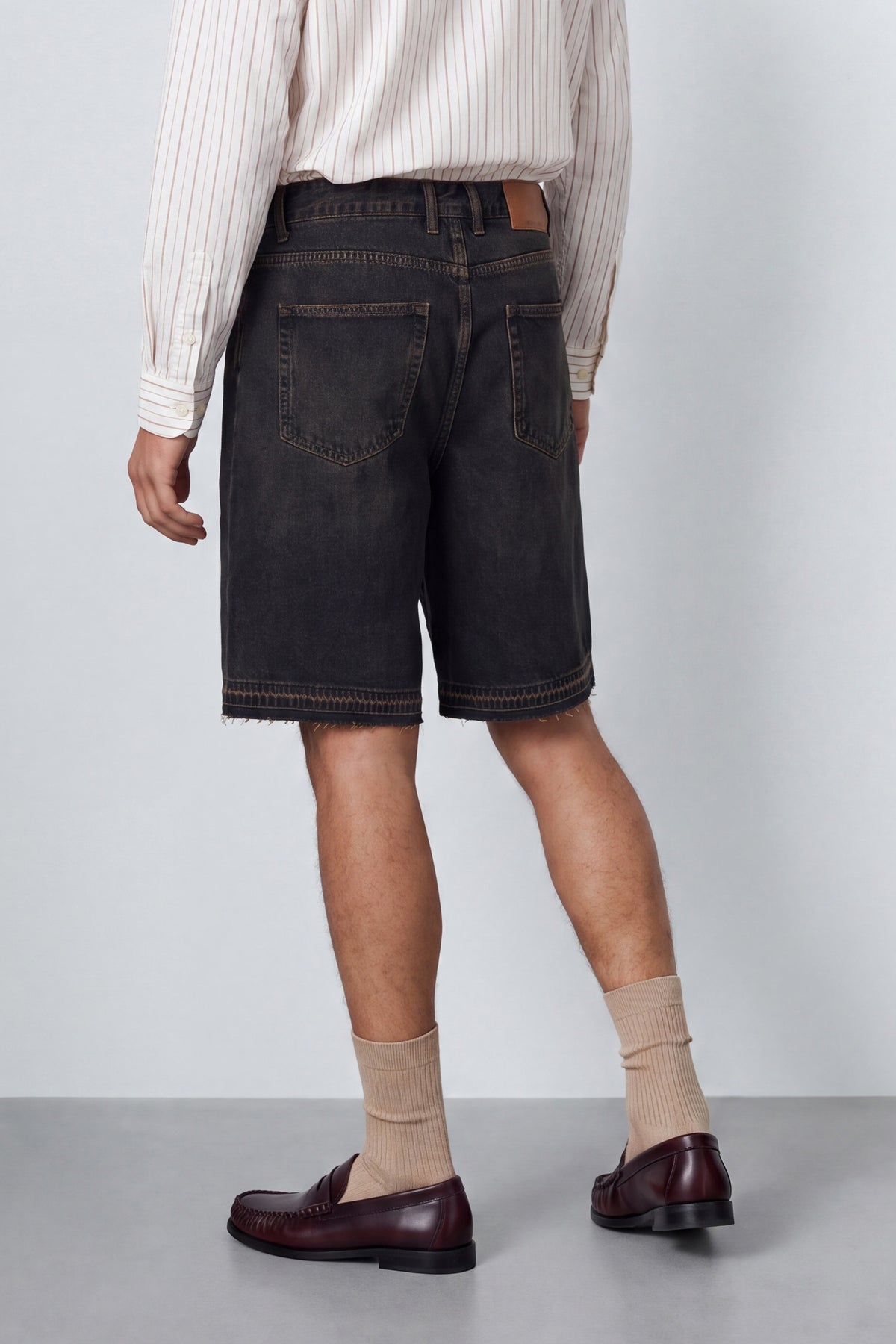 Oversized Denim Bermuda Shorts