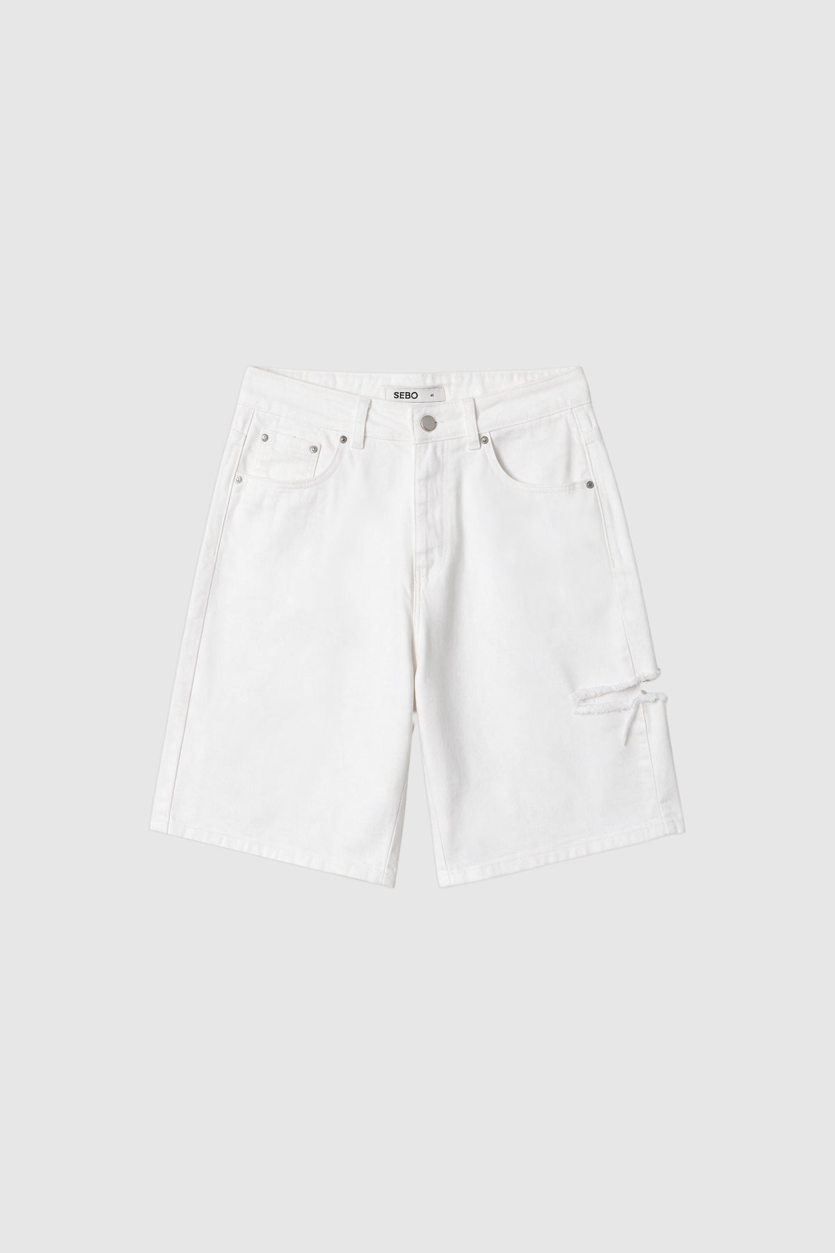 Oversized Denim Bermuda Shorts