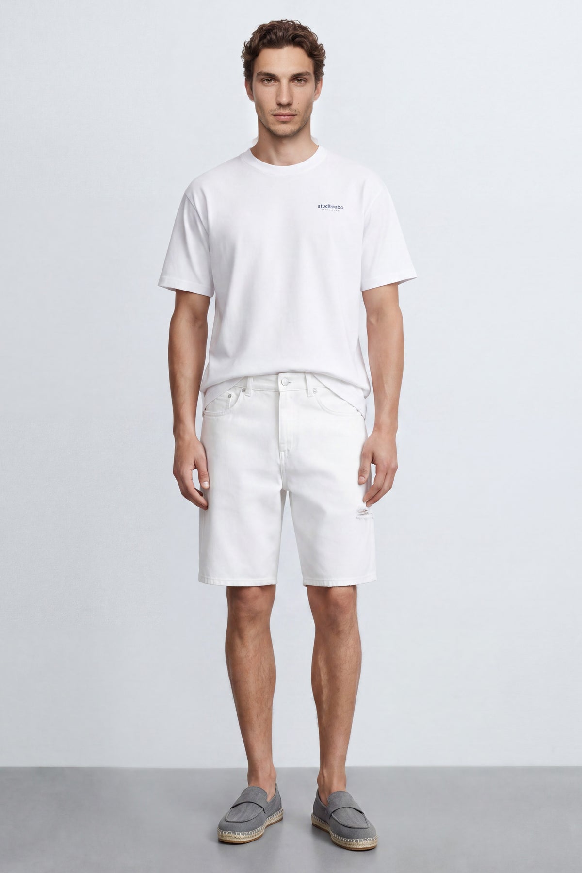 Oversized Denim Bermuda Shorts