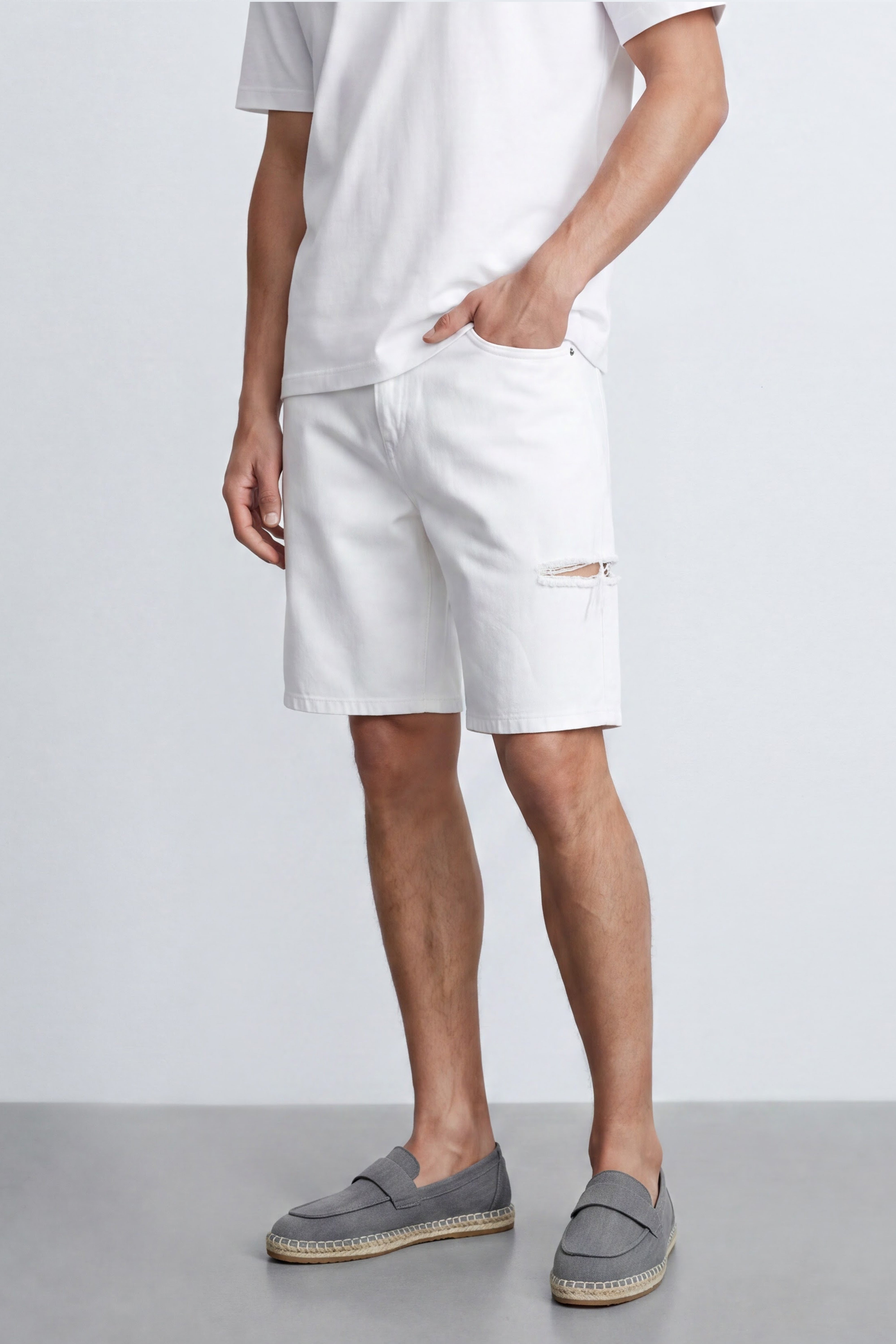 Oversized Denim Bermuda Shorts