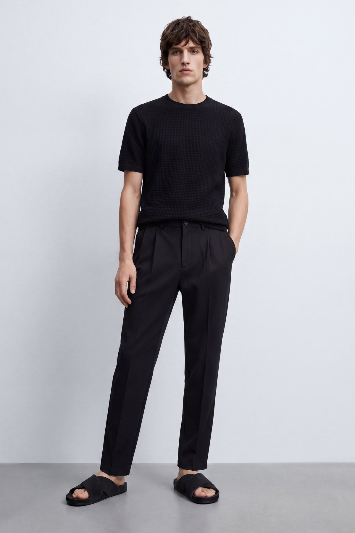 Slim Fit Linen-Blend Tee