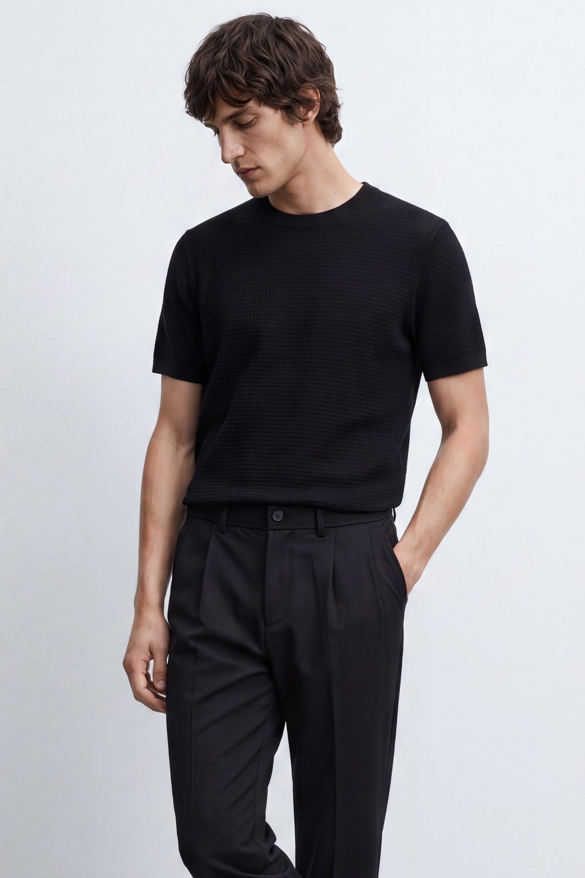 Slim Fit Linen-Blend Tee