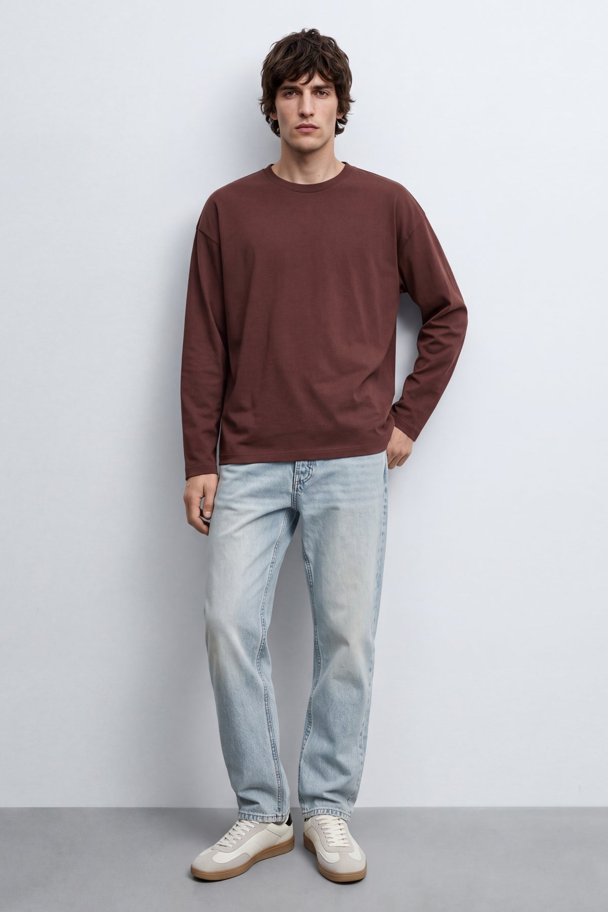Linen-Blend Oversized Tee