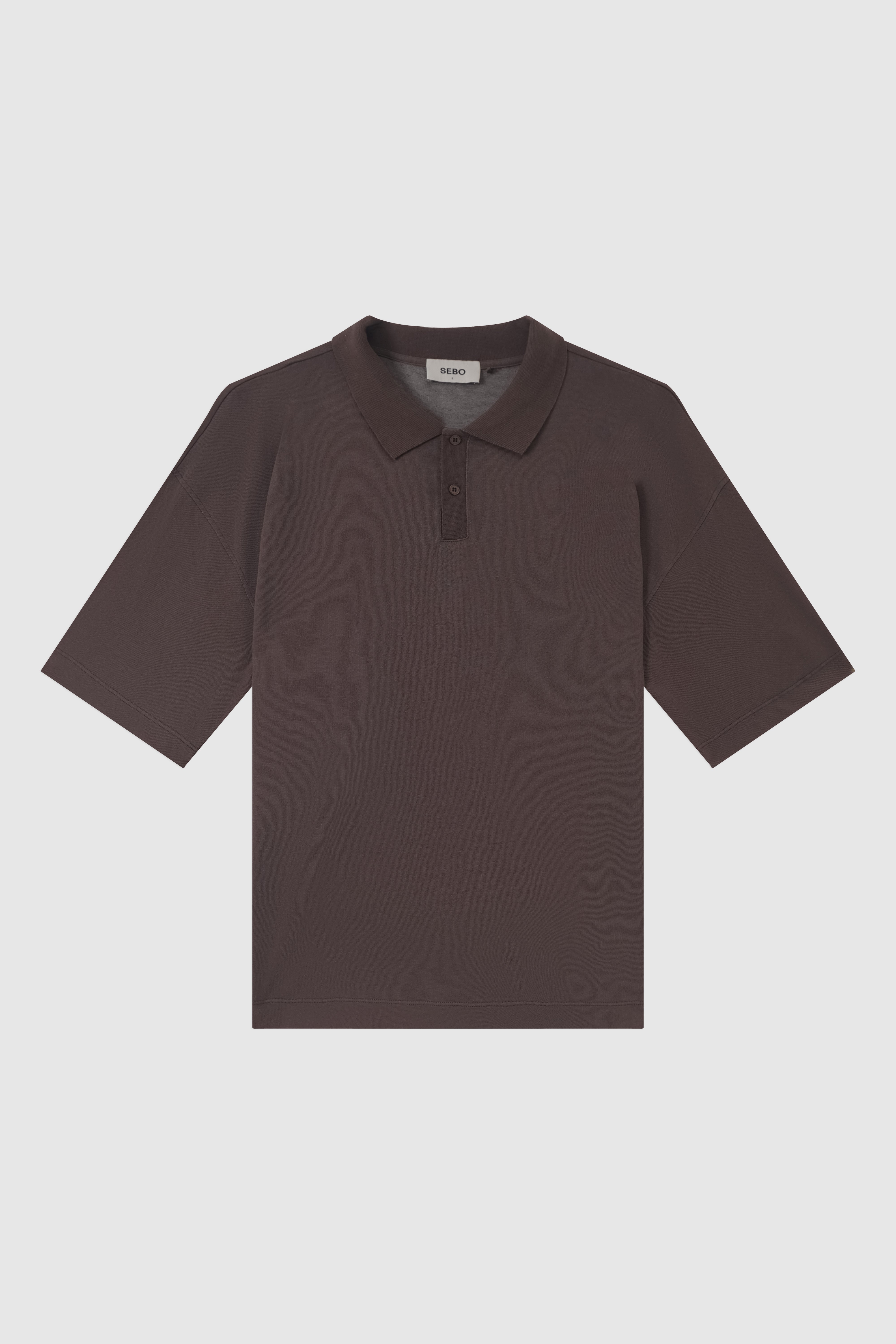 Linen-Blend Oversized Polo Shirt