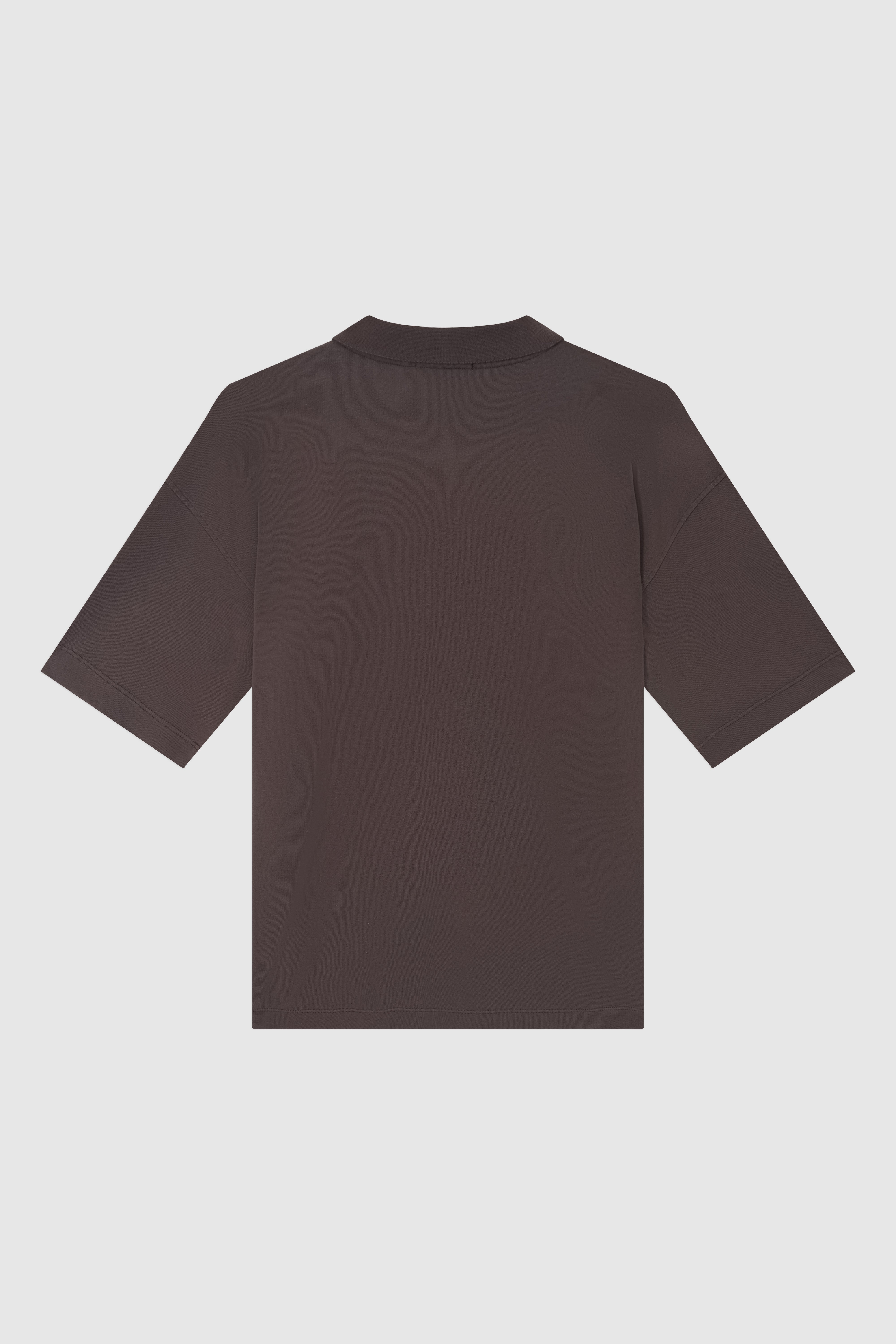 Linen-Blend Oversized Polo Shirt
