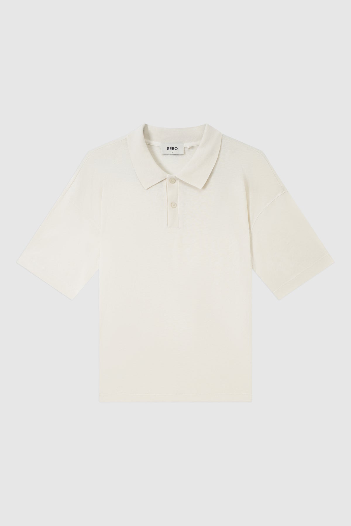 Linen-Blend Oversized Polo Shirt