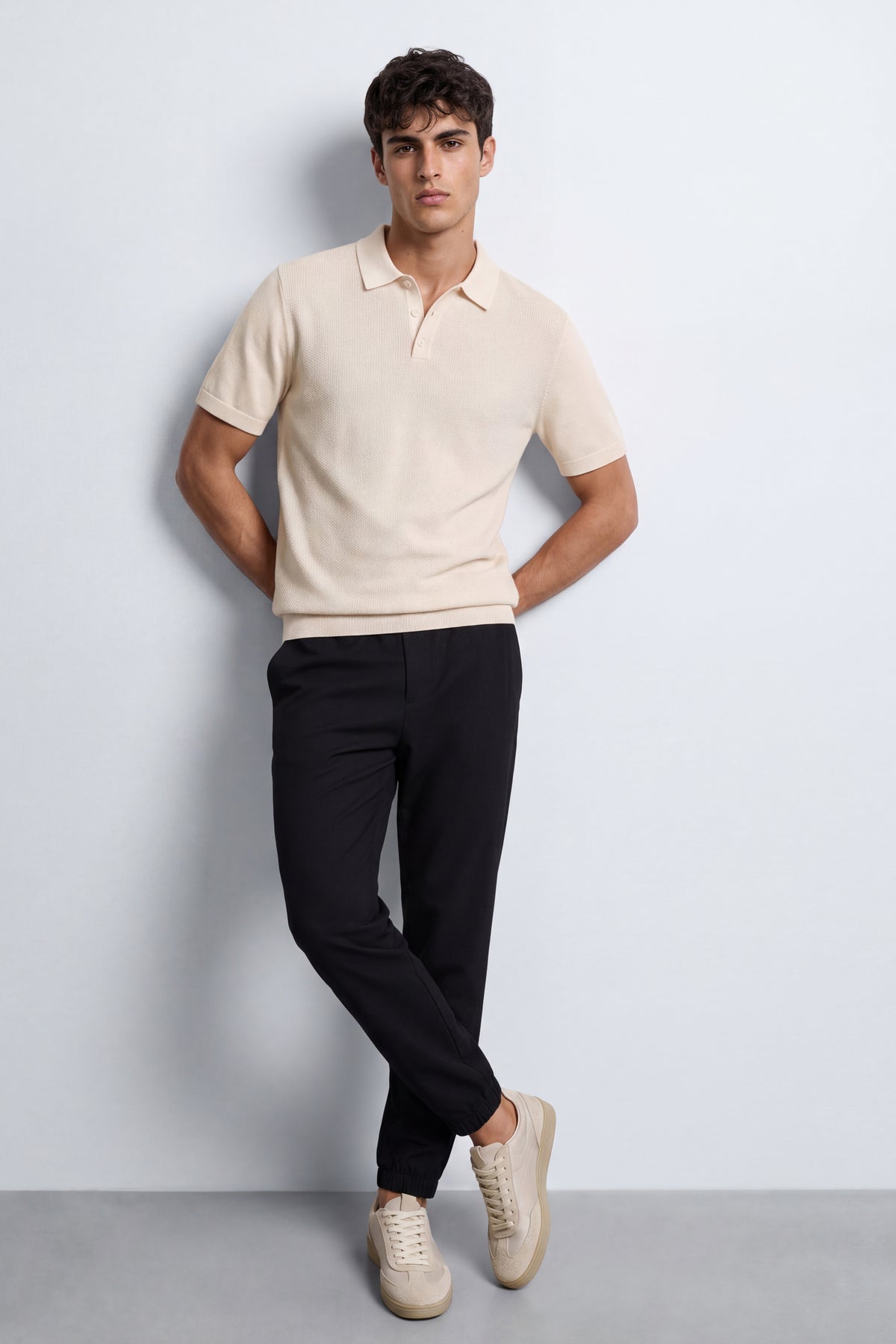 Slim Fit Knitted Polo Shirt
