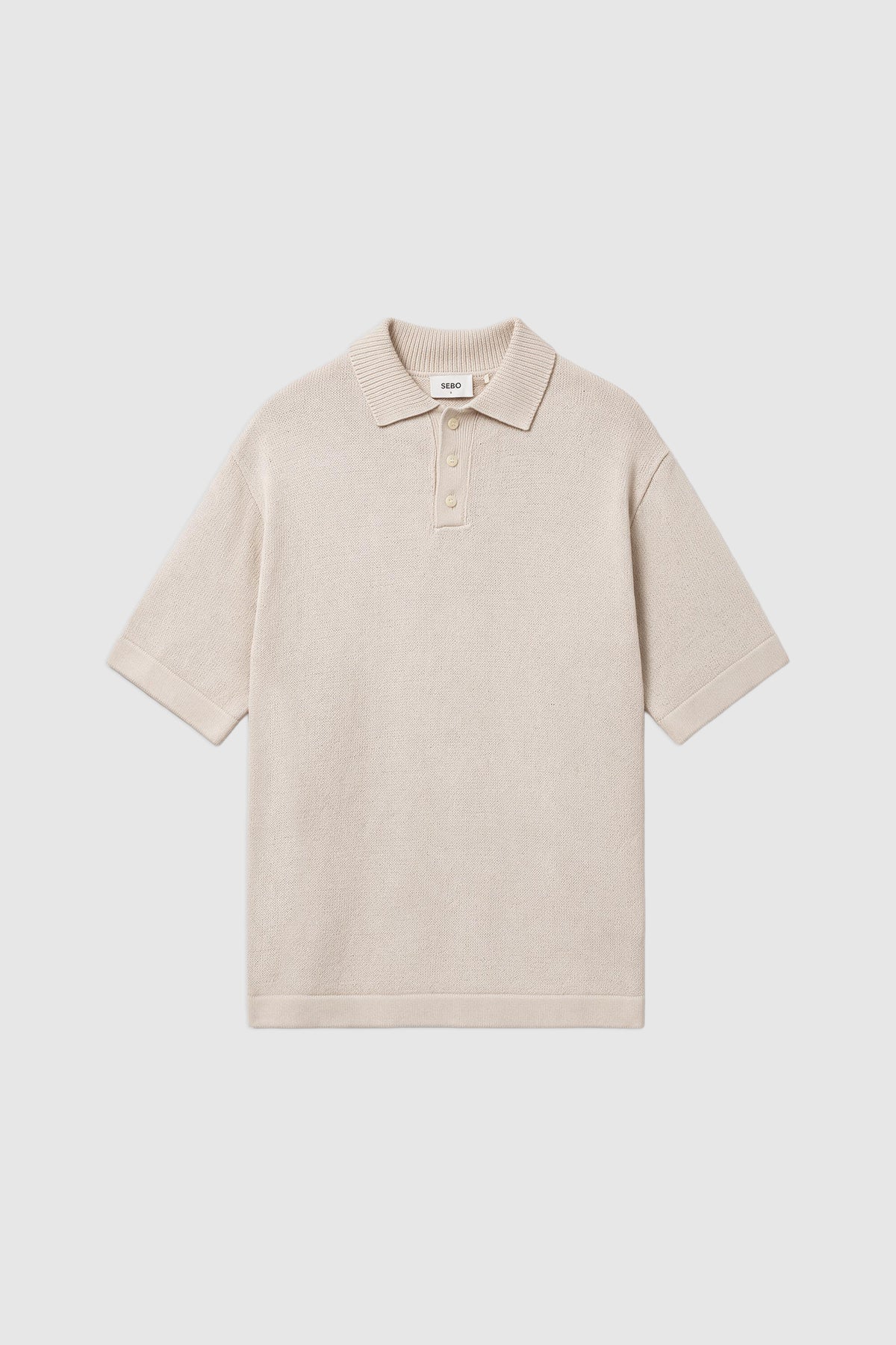 Oversized Knitted Cotton Polo Shirt