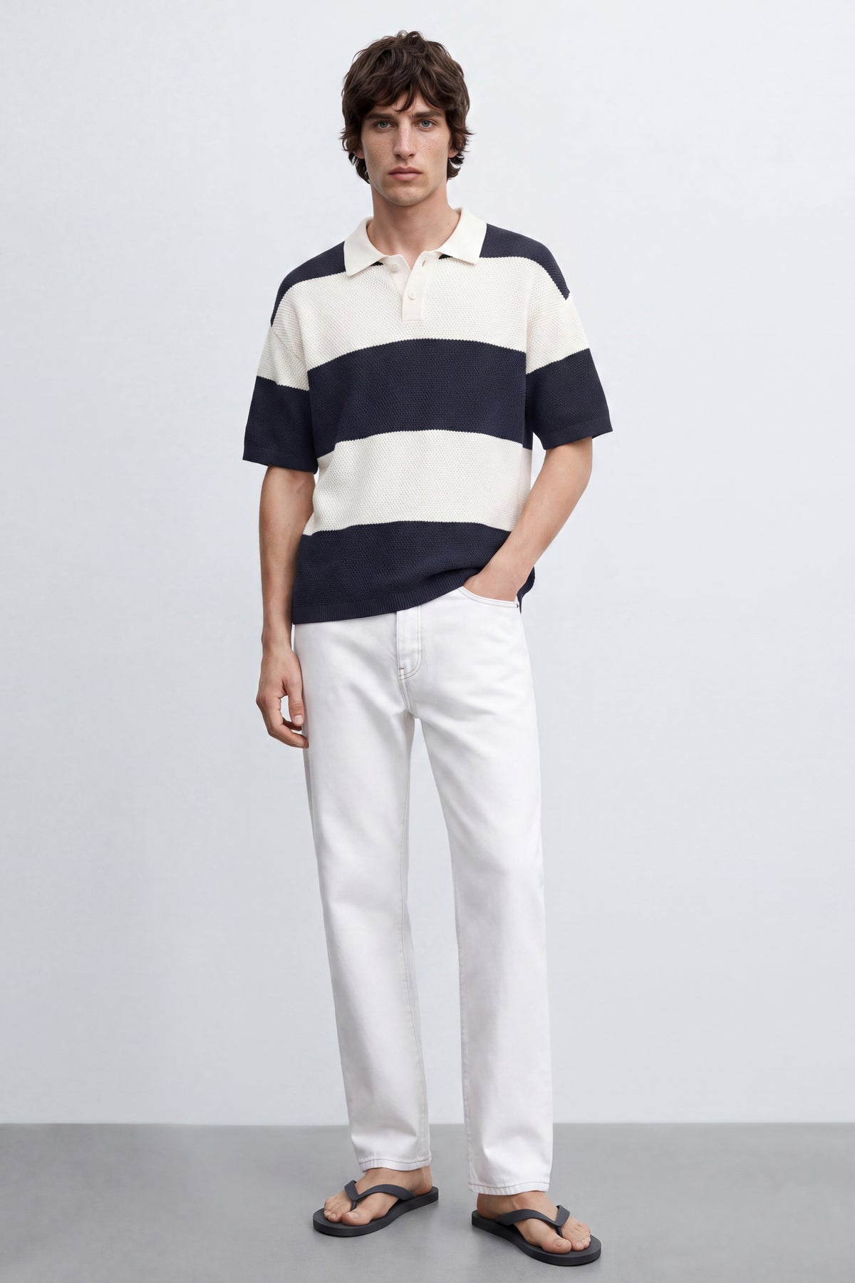 Boxy Oversized Knit Polo