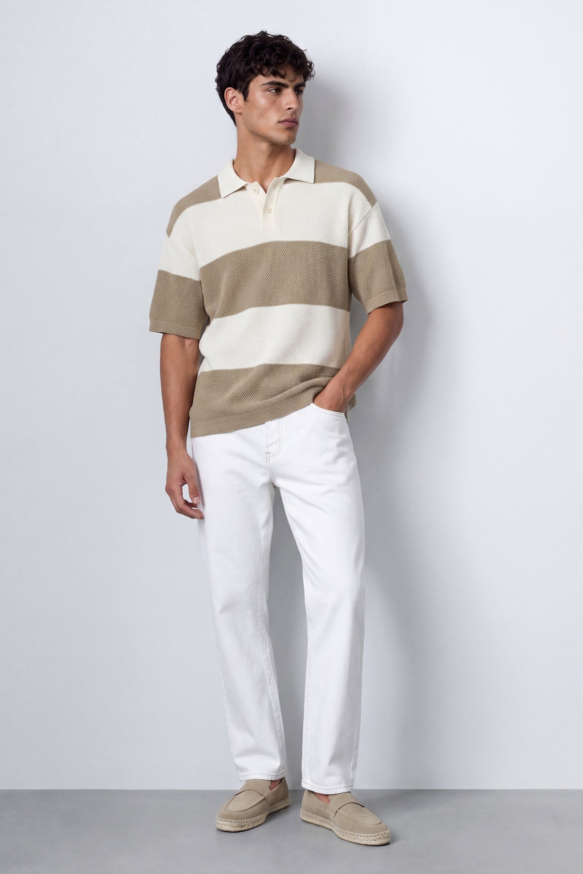 Boxy Oversized Knit Polo