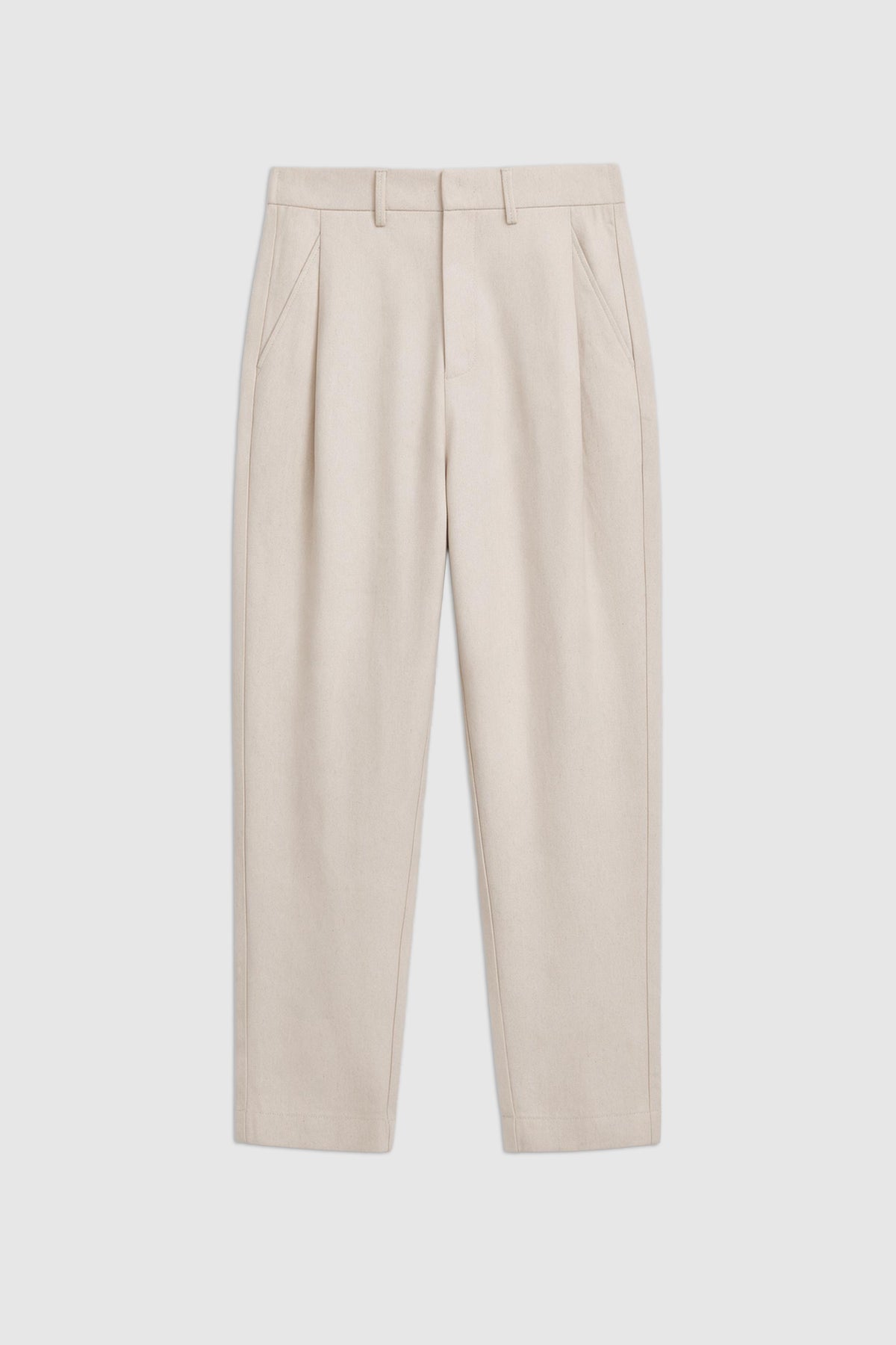 Linen-Blend Cropped Pants